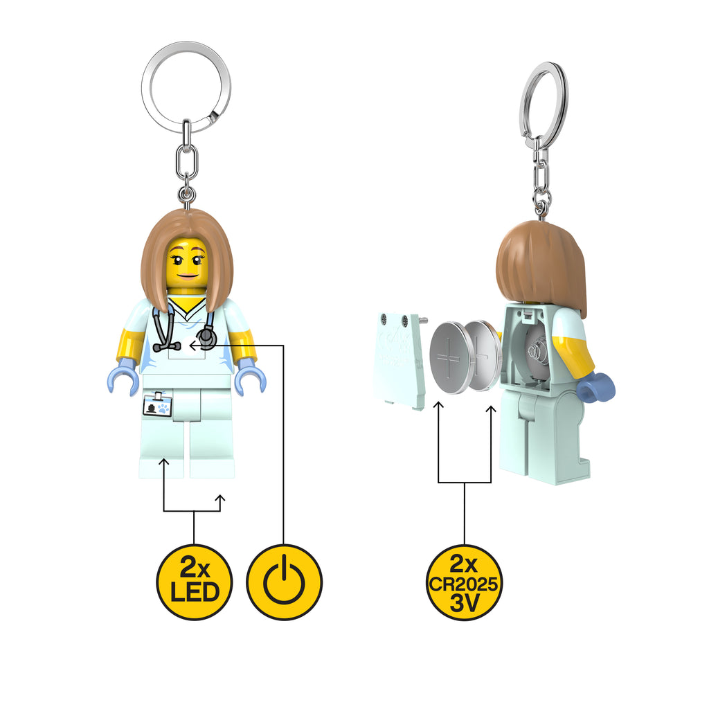 LEGO ICONIC NURSE KEYCHAIN LIGHT - Blue