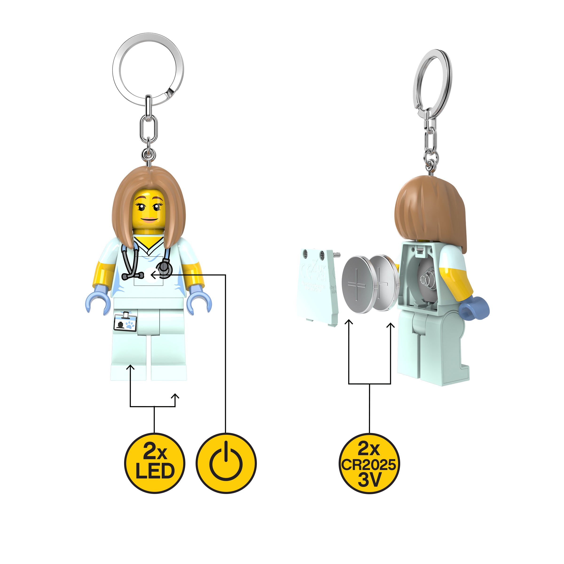 LEGO ICONIC NURSE KEYCHAIN LIGHT - Blue