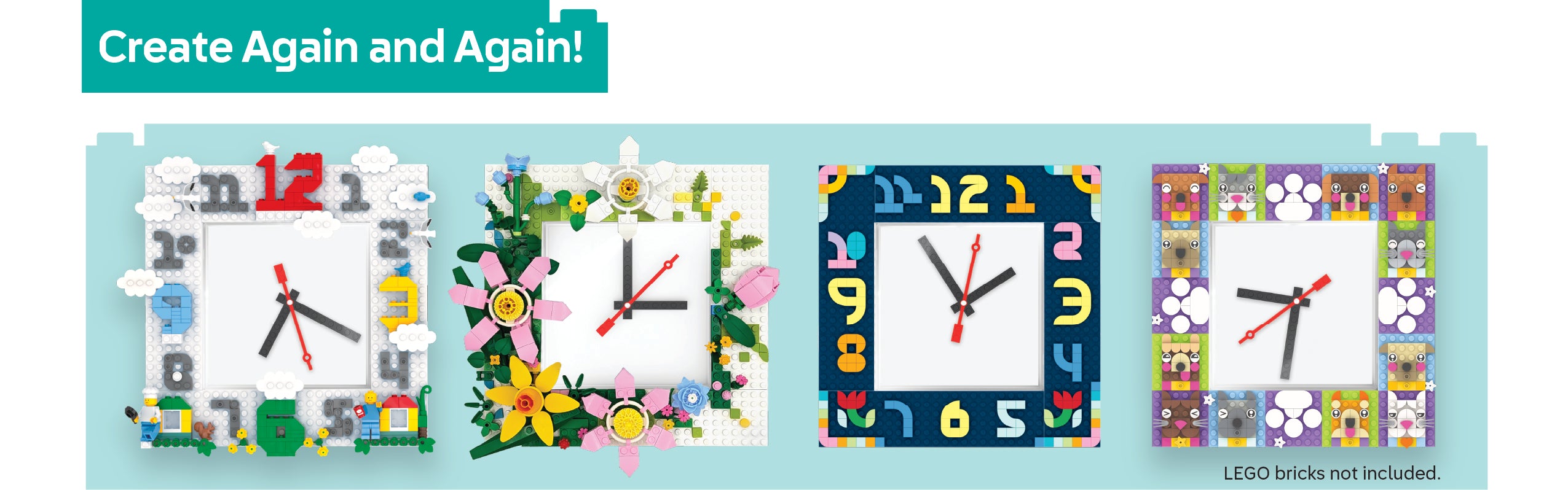 LEGO Time by IQHK MOC Wall Clock 6x24 White