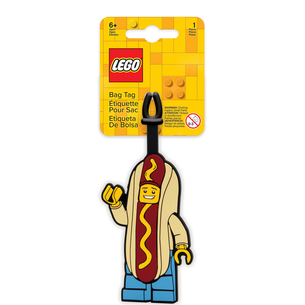 LEGO ICONIC HOT DOG MAN SILICONE BAG TAG - SMALL