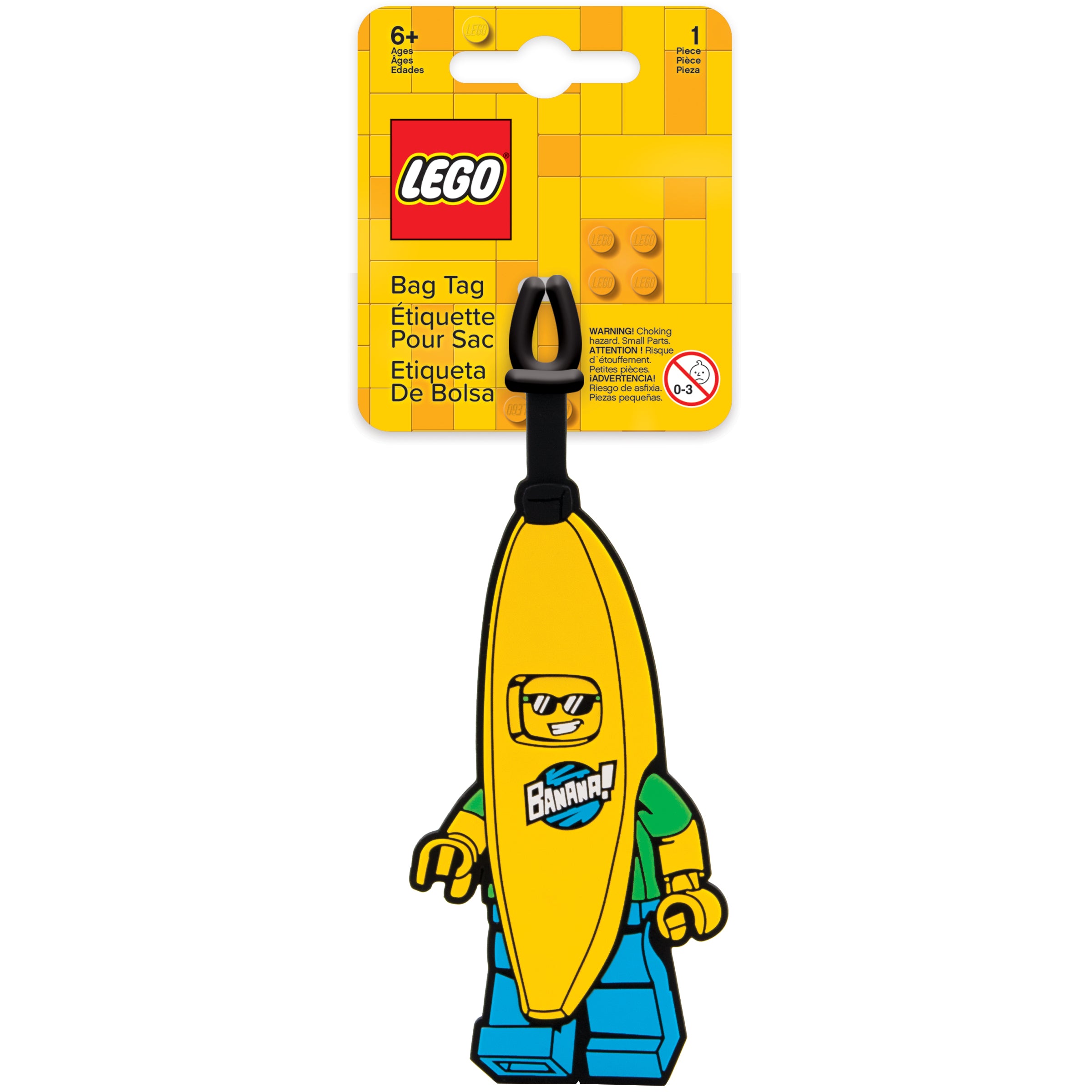 LEGO ICONIC BANANA GUY SILICONE BAG TAG - SMALL
