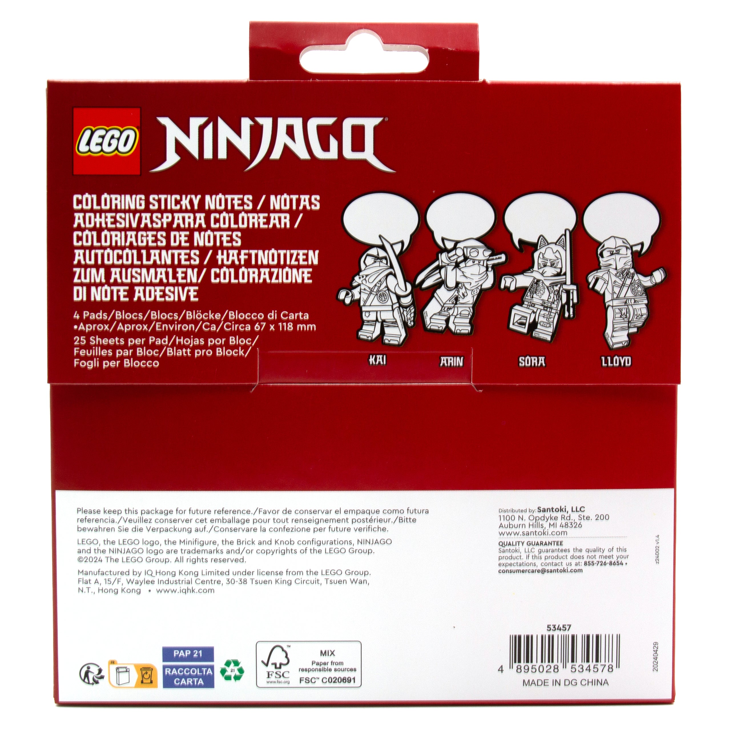 Lego Coloring Sticky Notes - Ninjago Dragon Rising