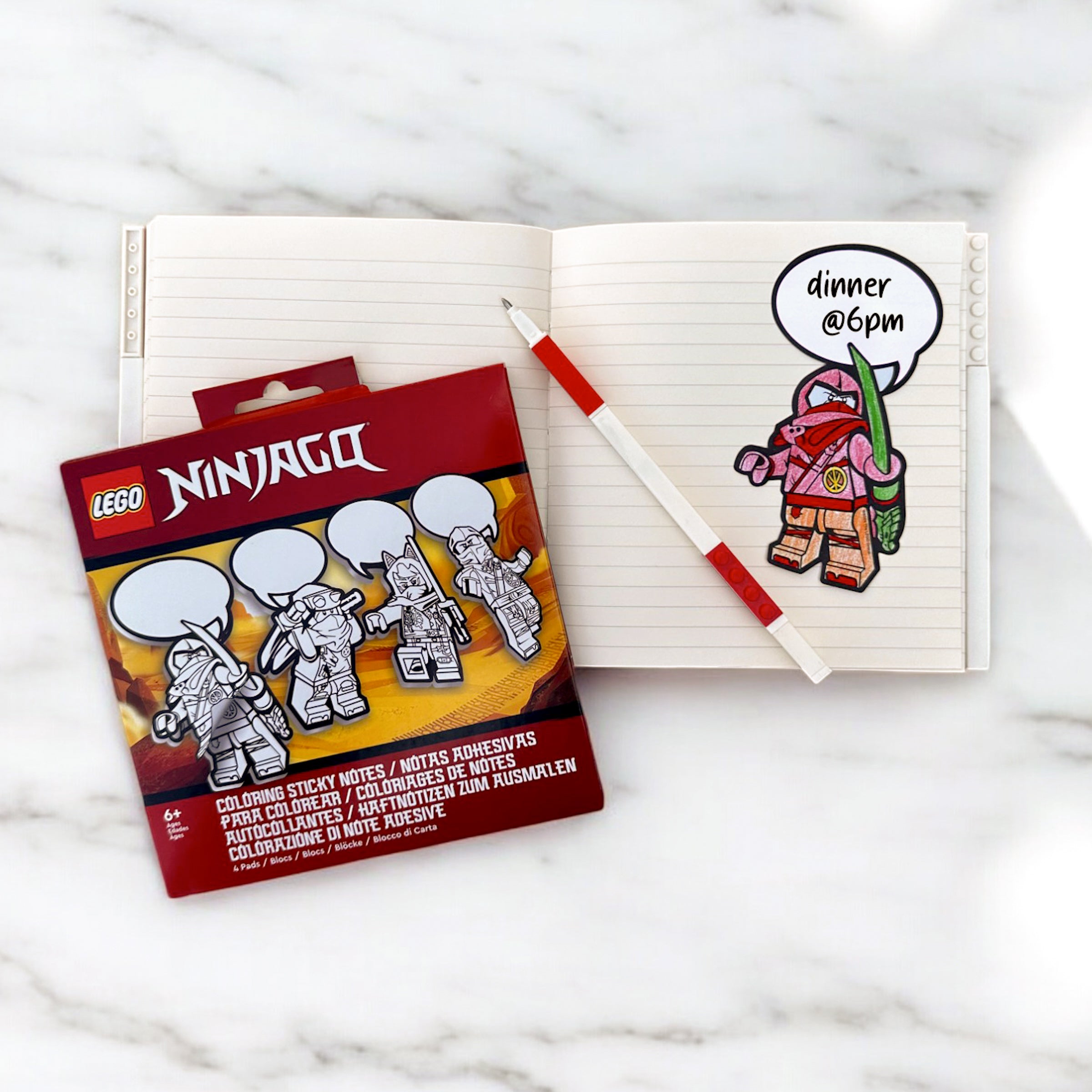 Lego Coloring Sticky Notes - Ninjago Dragon Rising