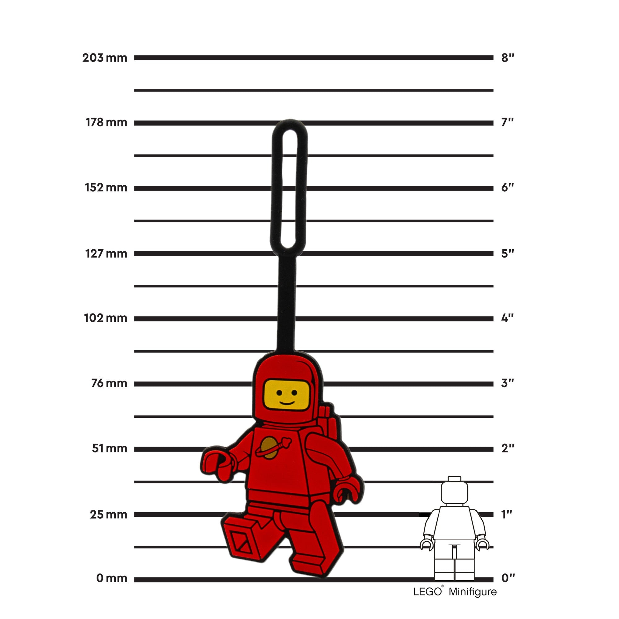Lego Minifigures Bag Tag Spaceman Red