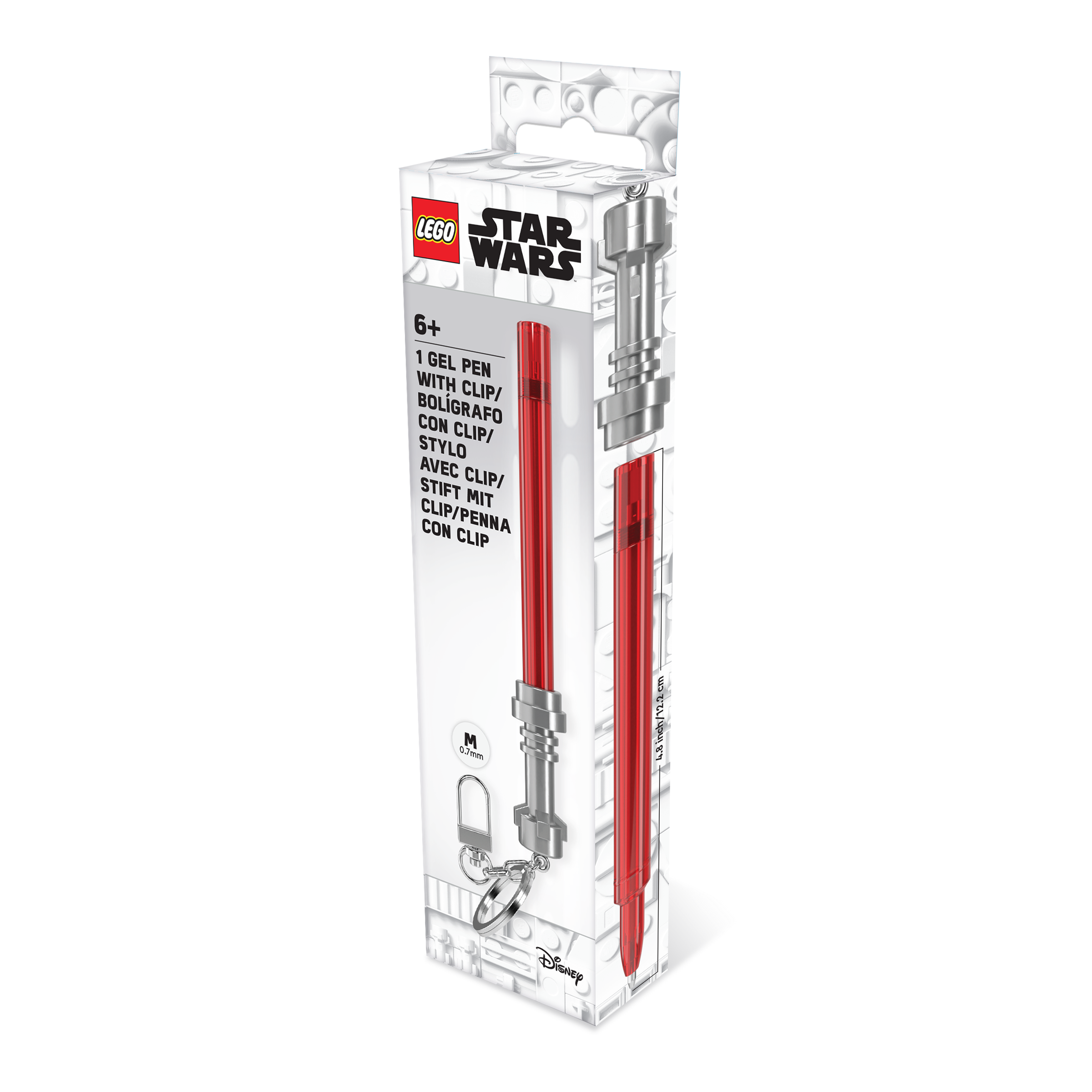 LEGO STAR WARS LIGHTSABER GEL PEN  WITH CLIP - RED