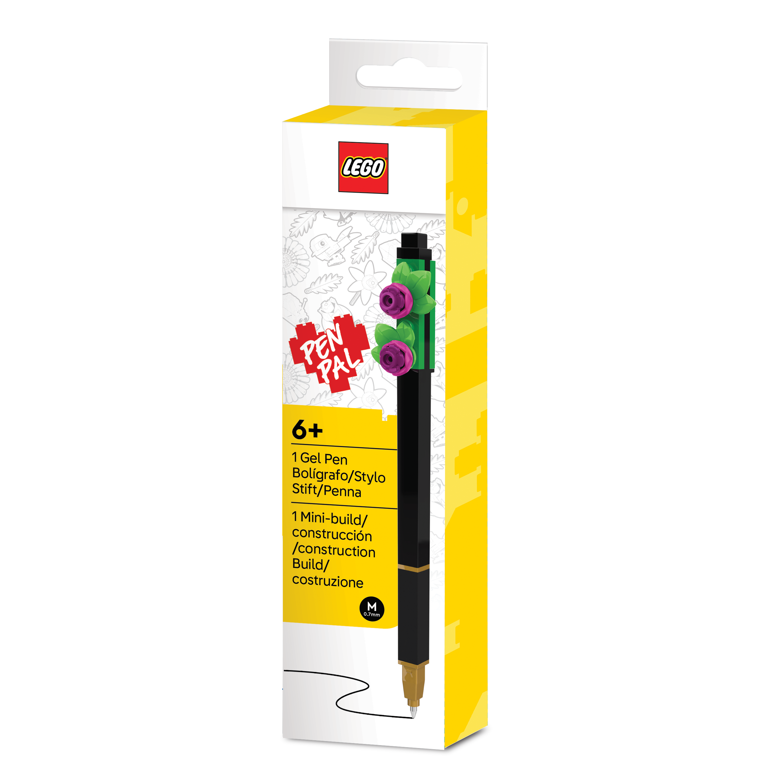 LEGO PEN PAL Gel Pen with Building Toy Botanicals Bright Purple