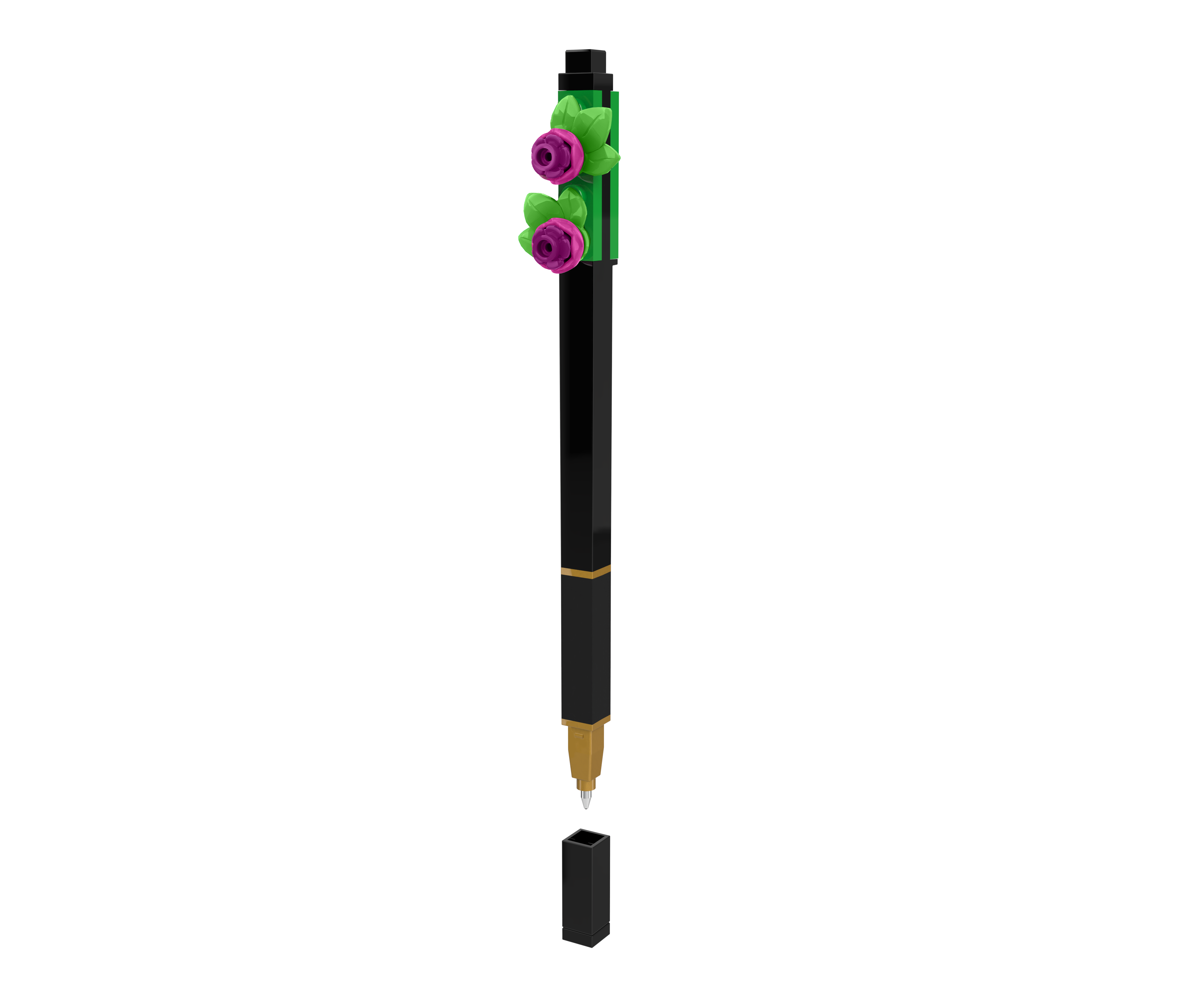 LEGO PEN PAL Gel Pen with Building Toy Botanicals Bright Purple