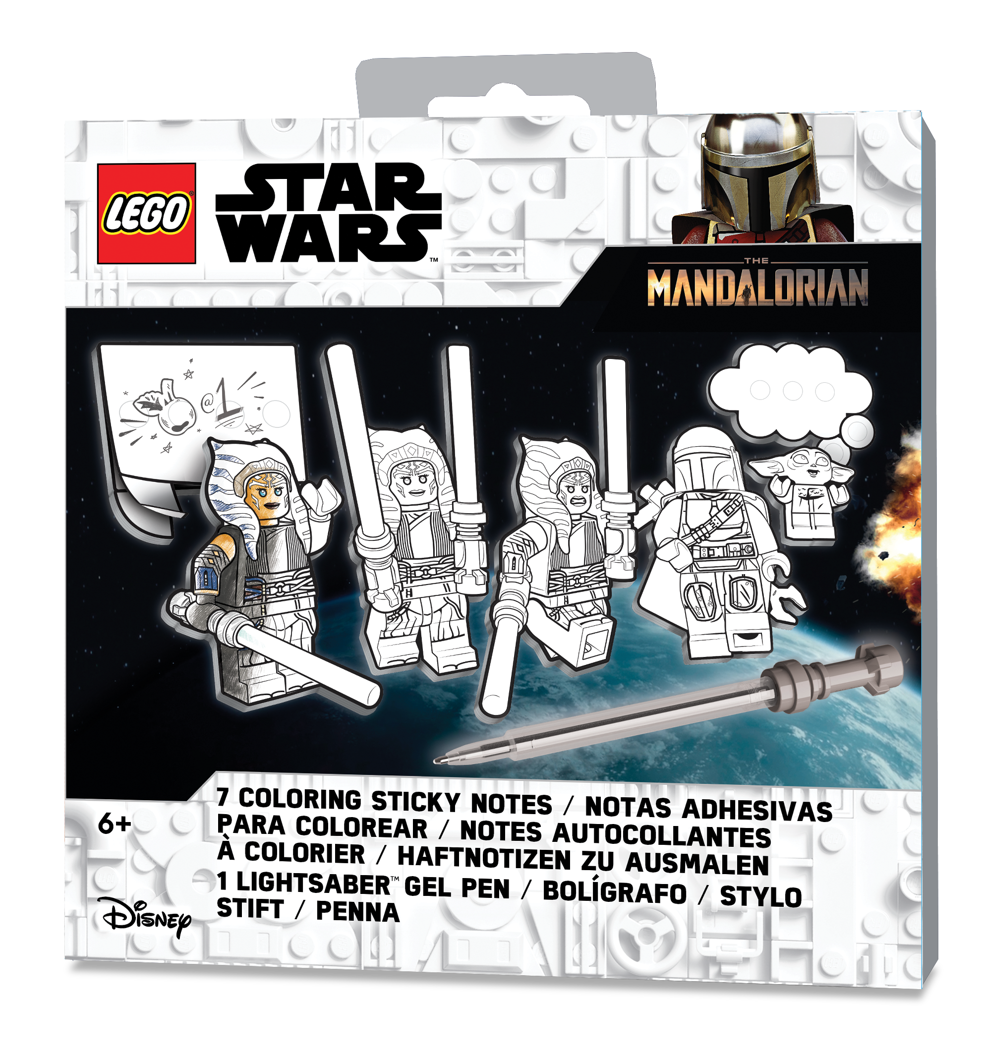 LEGO® Star Wars™ THE MANDALORIAN™Coloring Sticky Notes with Lightsaber™ Gel Pen Ahsoka Tano™