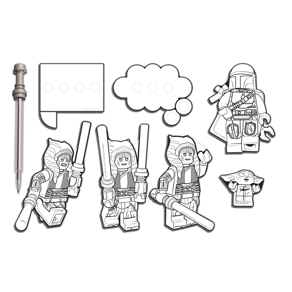 LEGO® Star Wars™ THE MANDALORIAN™Coloring Sticky Notes with Lightsaber™ Gel Pen Ahsoka Tano™