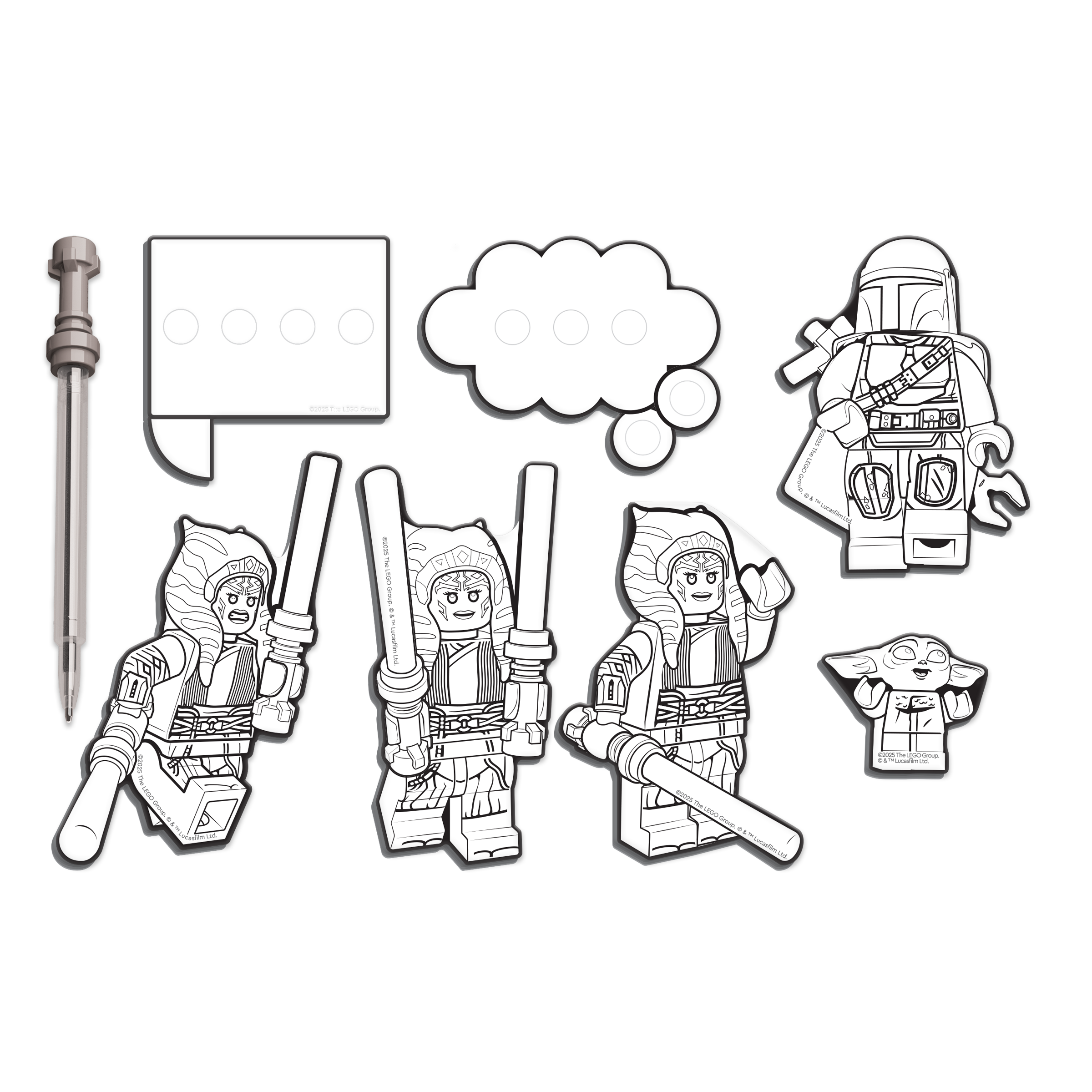 LEGO® Star Wars™ THE MANDALORIAN™Coloring Sticky Notes with Lightsaber™ Gel Pen Ahsoka Tano™