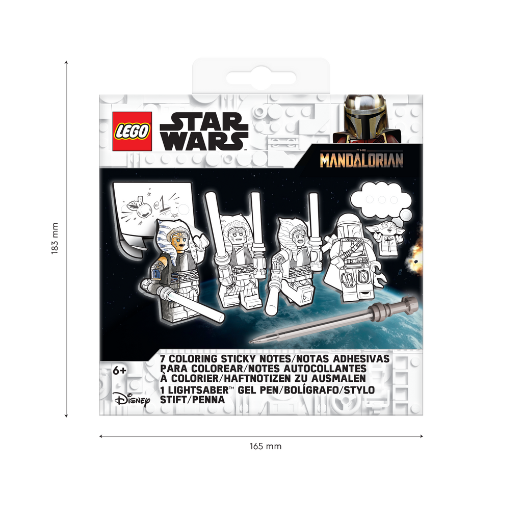 LEGO® Star Wars™ THE MANDALORIAN™Coloring Sticky Notes with Lightsaber™ Gel Pen Ahsoka Tano™
