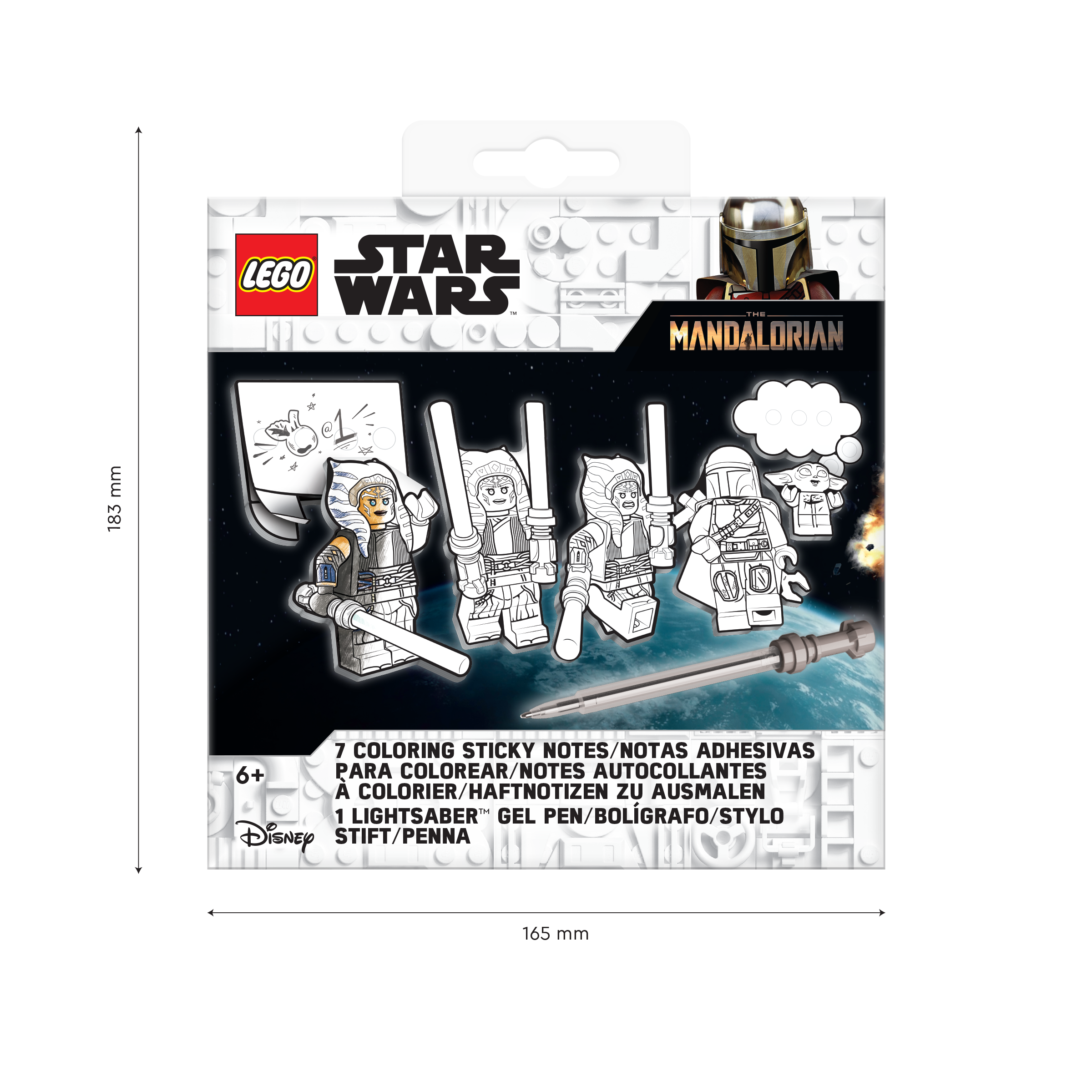 LEGO® Star Wars™ THE MANDALORIAN™Coloring Sticky Notes with Lightsaber™ Gel Pen Ahsoka Tano™