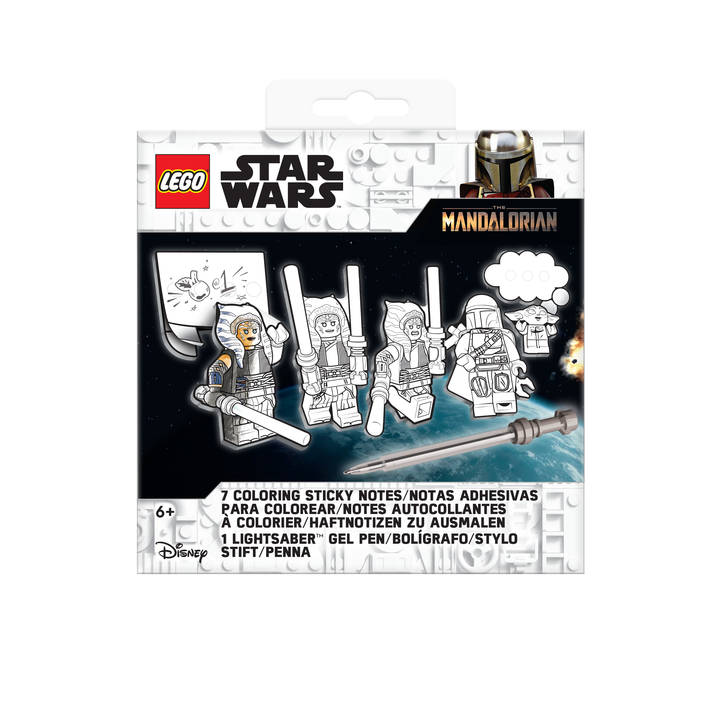 LEGO® Star Wars™ THE MANDALORIAN™Coloring Sticky Notes with Lightsaber™ Gel Pen Ahsoka Tano™