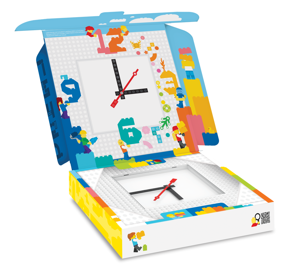 LEGO Time by IQHK MOC Wall Clock 6x24 White