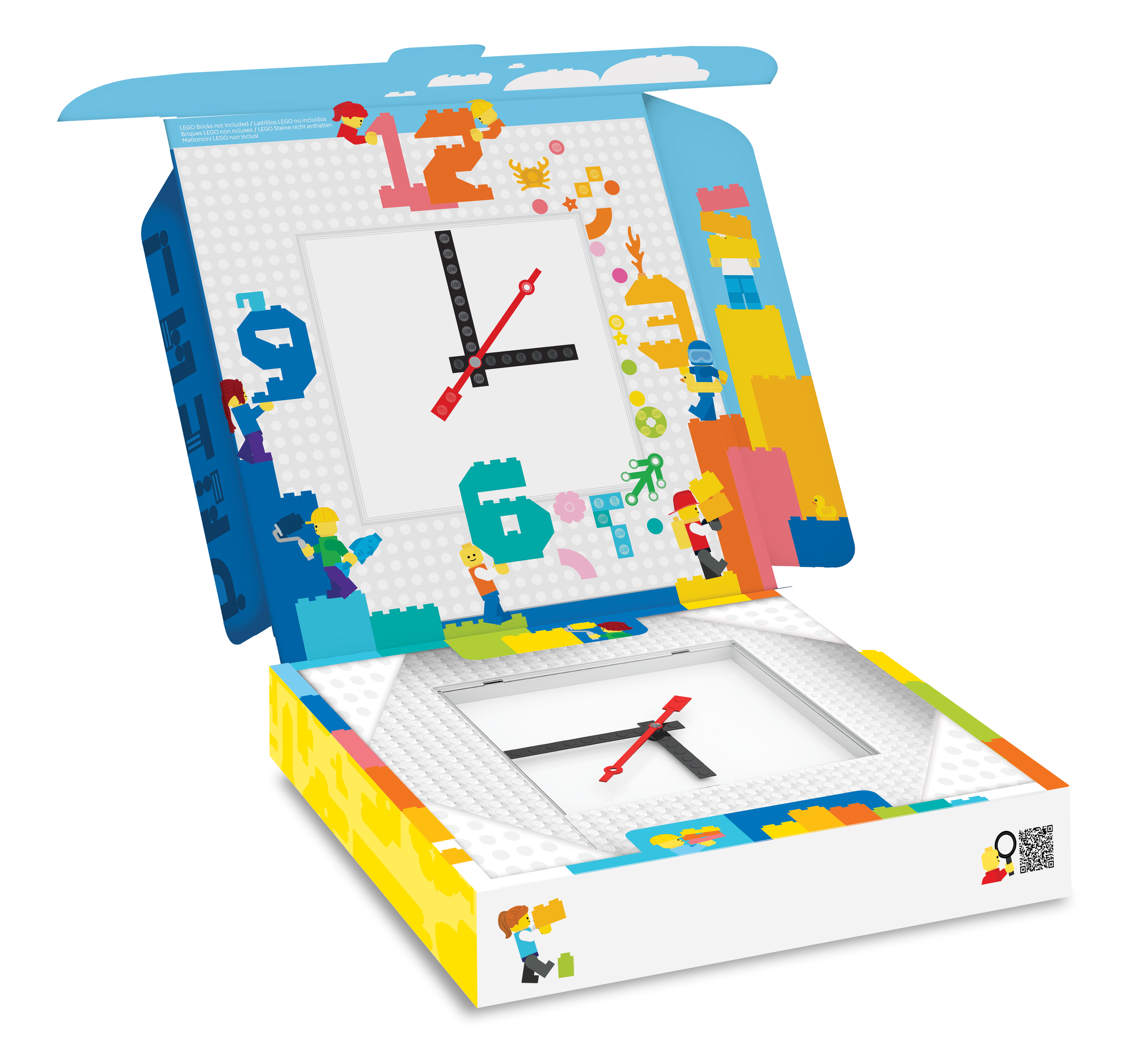 LEGO Time by IQHK MOC Wall Clock 6x24 White
