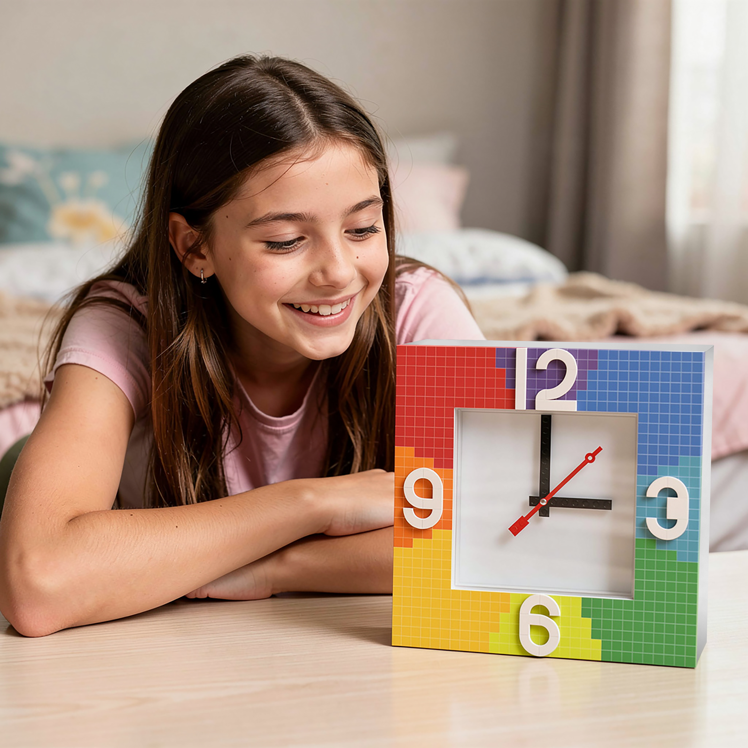 LEGO Time by IQHK MOC Wall Clock 6x24 White