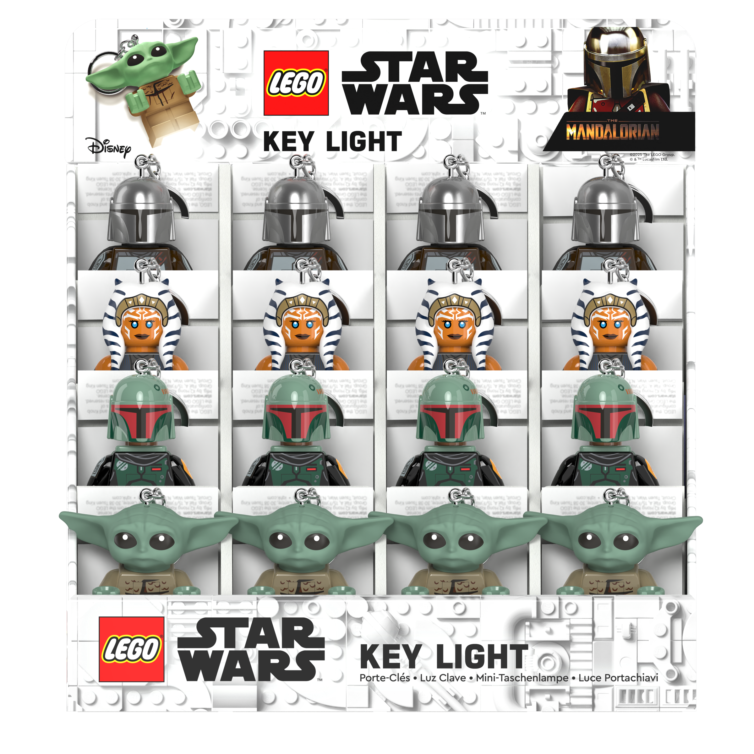 LEGO® STAR WARS™ THE MANDALORIAN™ Keychain Light CDU – 16 Piece Assortment