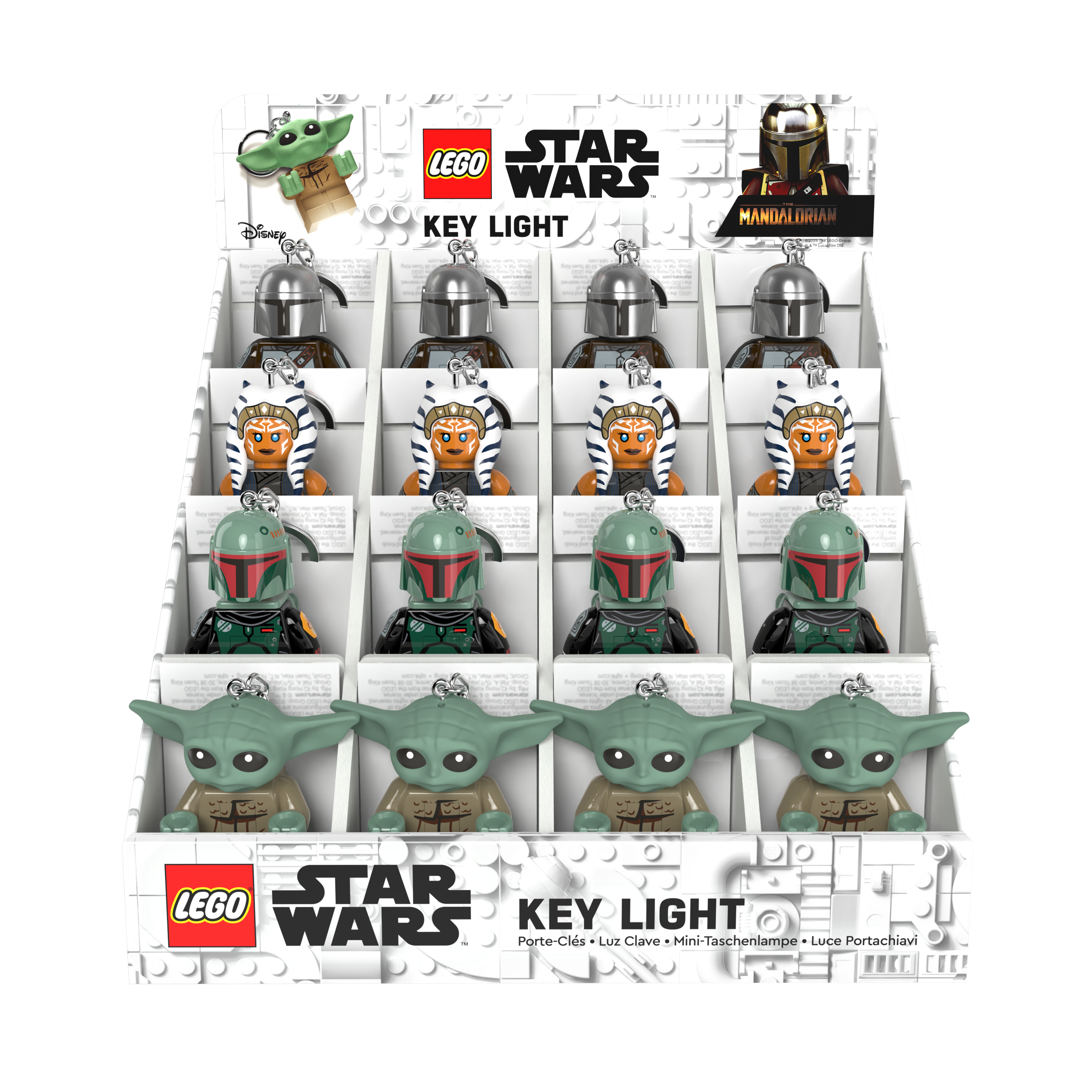 LEGO® STAR WARS™ THE MANDALORIAN™ Keychain Light CDU – 16 Piece Assortment