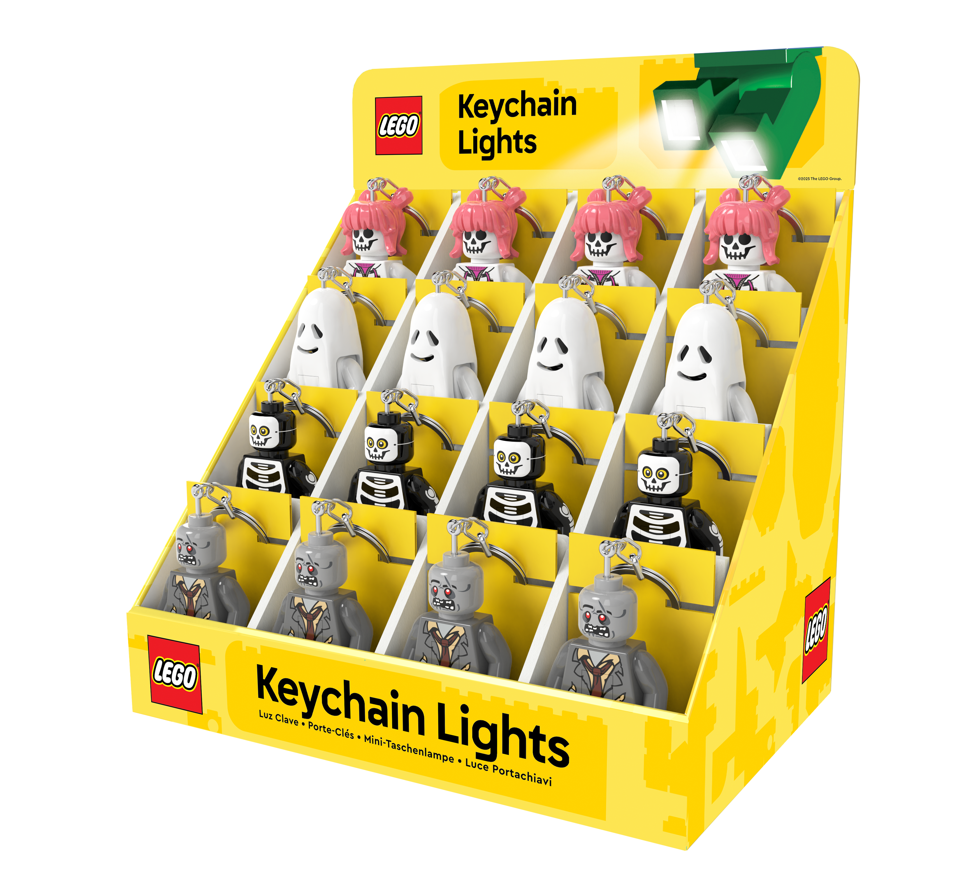 LEGO® Minifigures™ Keychain Light CDU – 16 Piece Halloween Assortment
