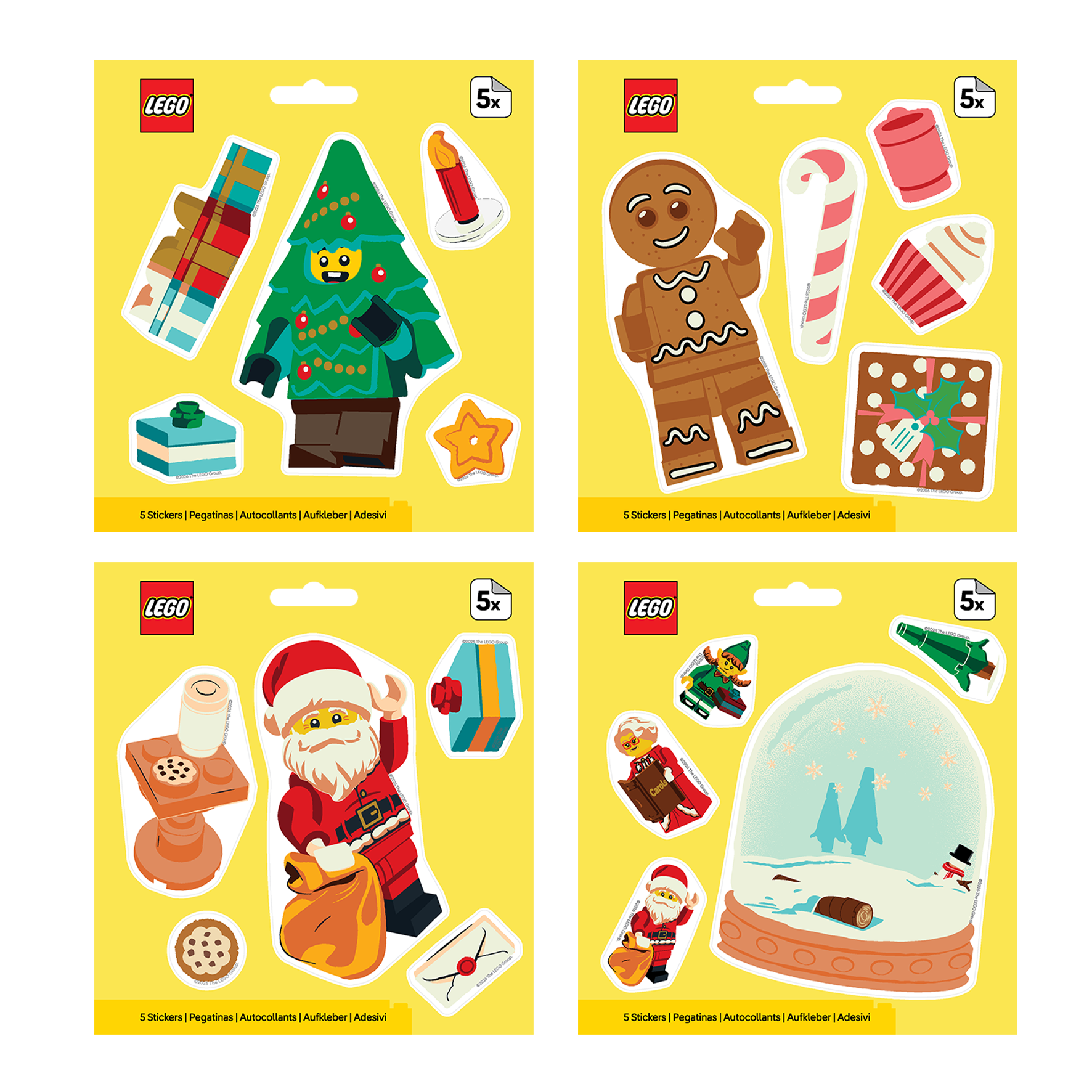 LEGO Holiday Sticker 4 style Assortment (48pc, 12/Style)