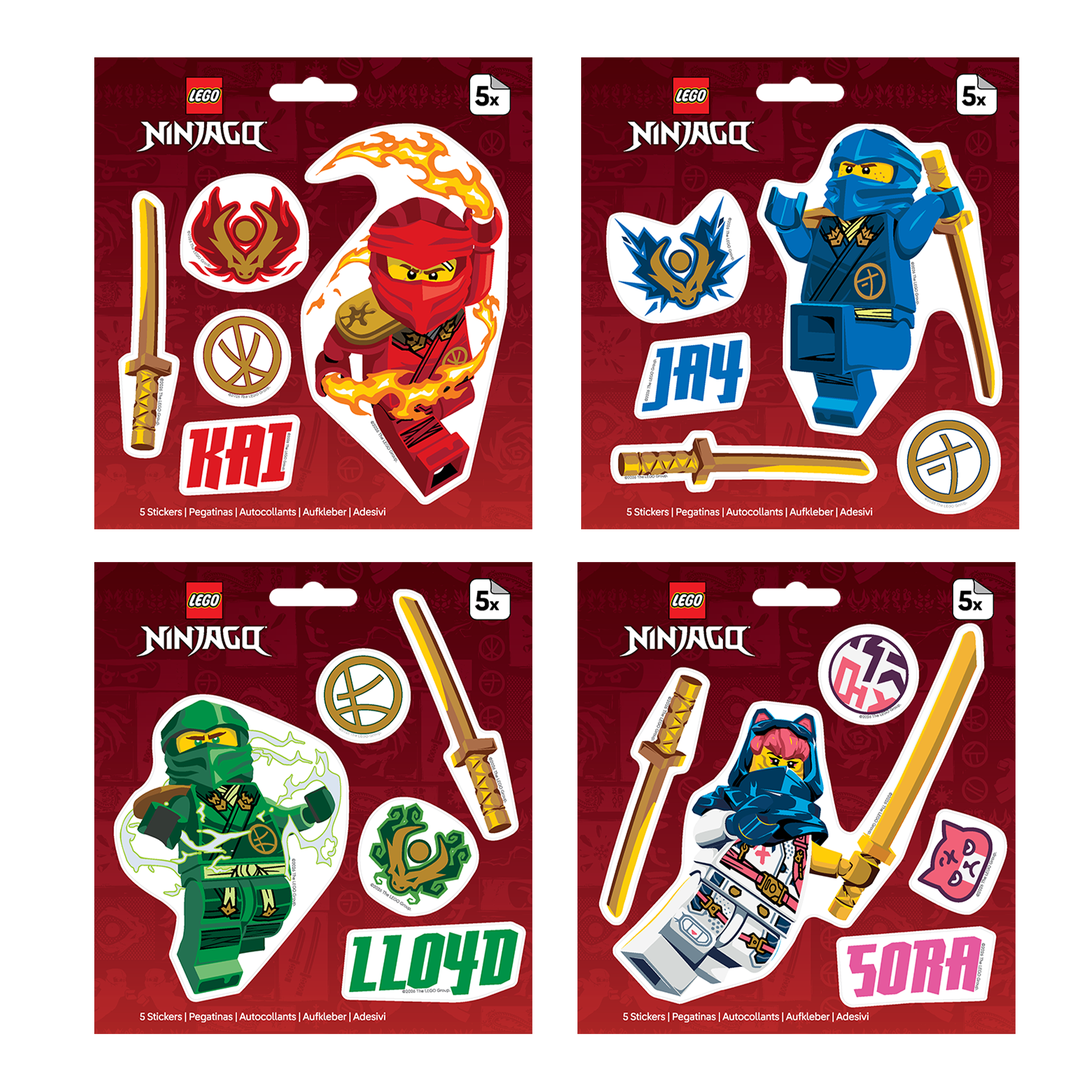 LEGO Ninjago Sticker 4 style Assortment  (48pc, 12/Style)