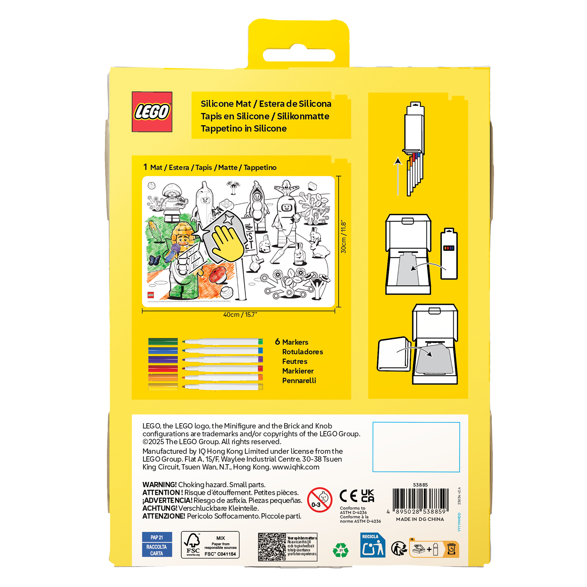 LEGO Minifigures Color Me Silicone Mat and Markers Farmer's Market