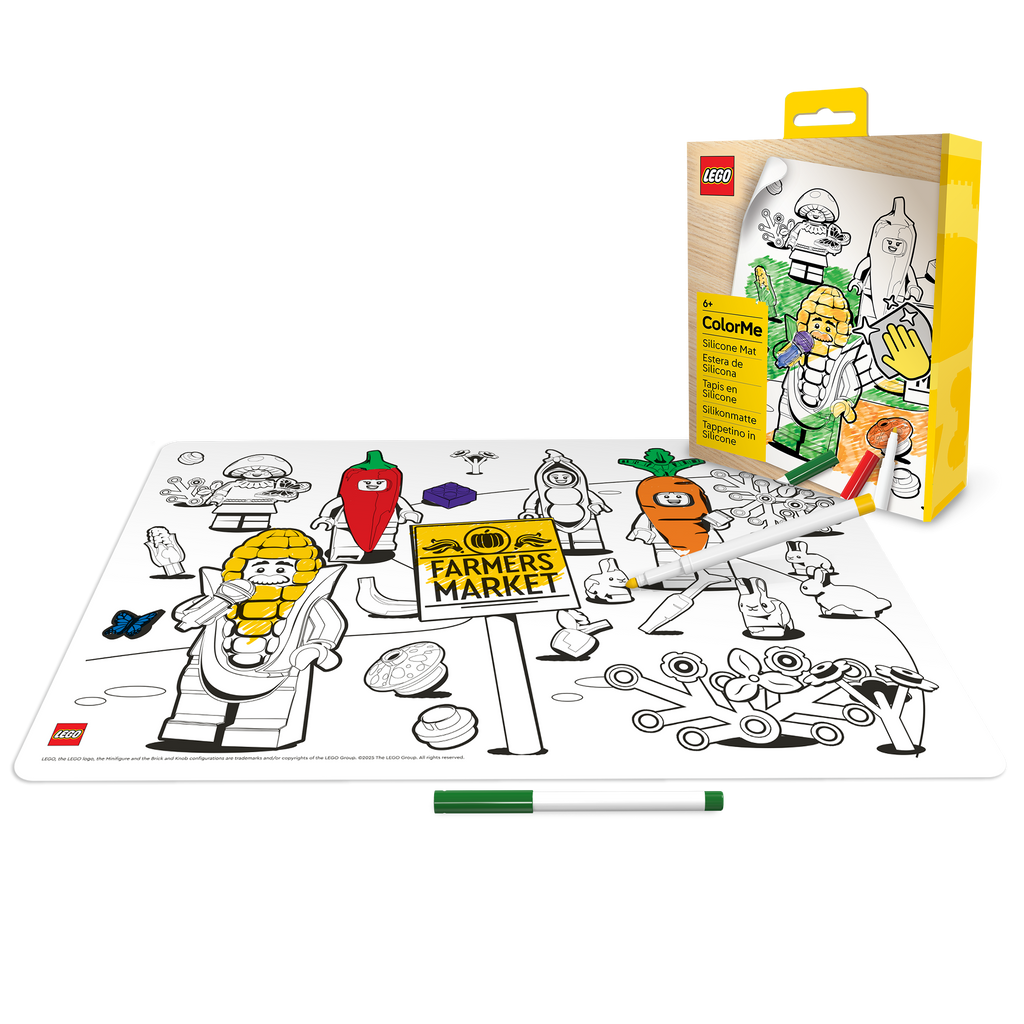 LEGO Minifigures Color Me Silicone Mat and Markers Farmer's Market