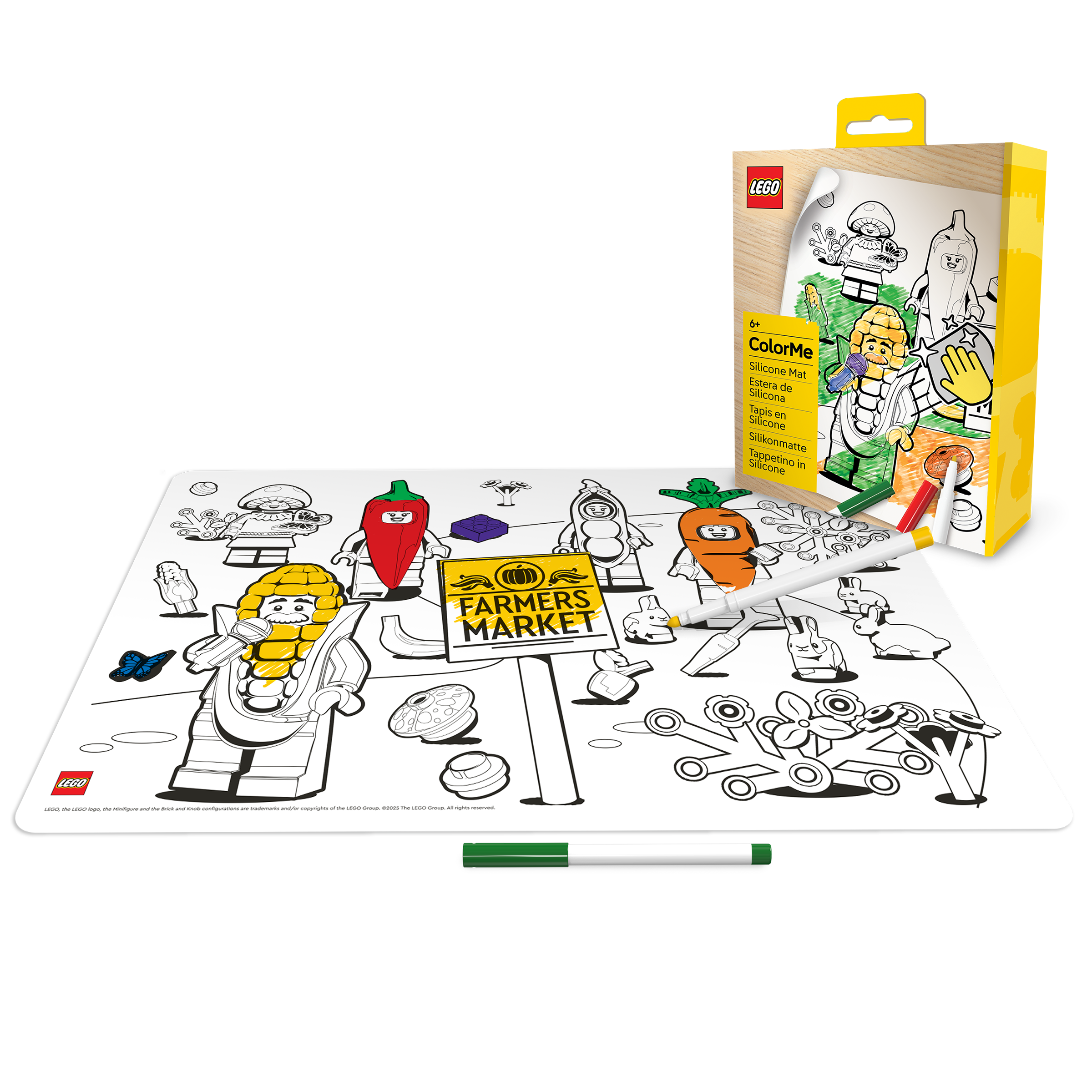 LEGO Minifigures Color Me Silicone Mat and Markers Farmer's Market