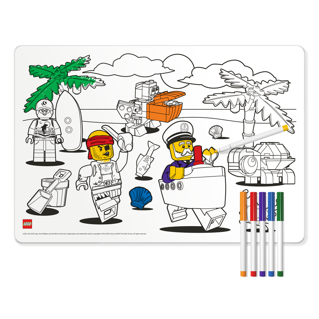 LEGO Minifigures Color Me Silicone Mat and Markers Pirate