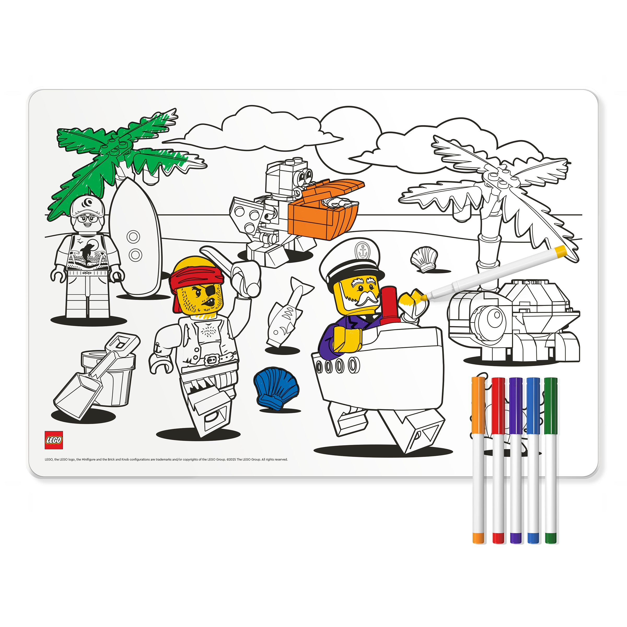LEGO Minifigures Color Me Silicone Mat and Markers Pirate