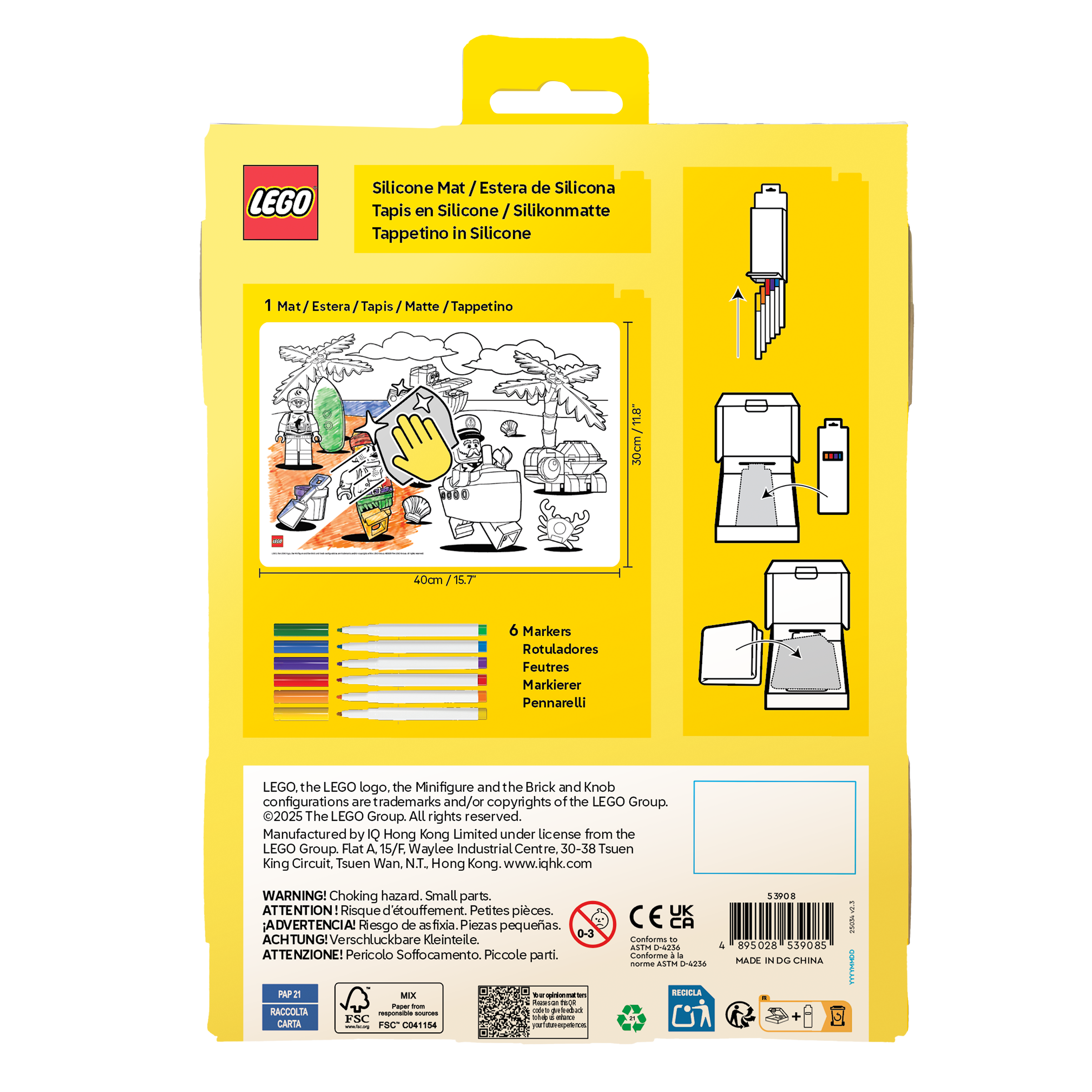 LEGO Minifigures Color Me Silicone Mat and Markers Pirate