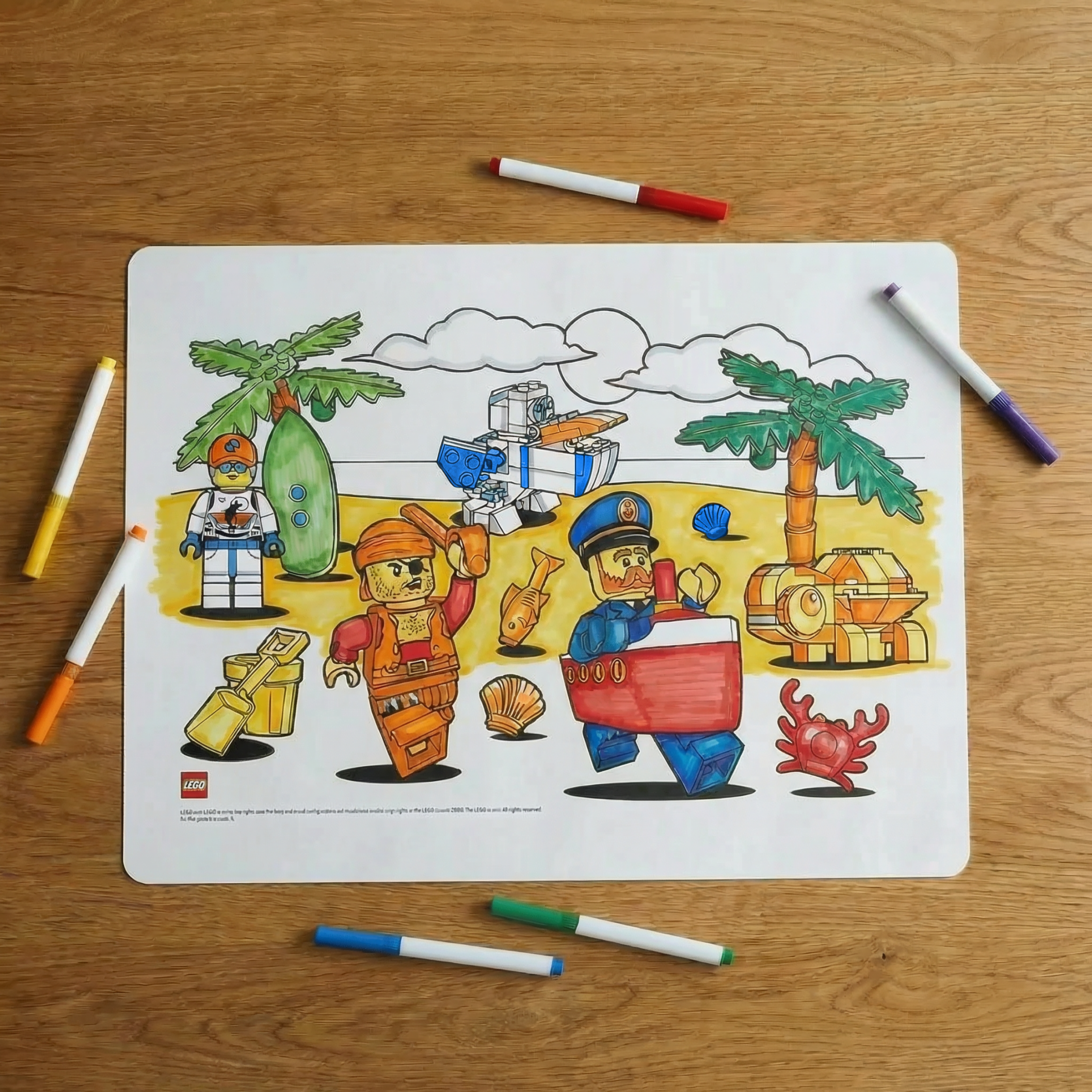 LEGO Minifigures Color Me Silicone Mat and Markers Pirate