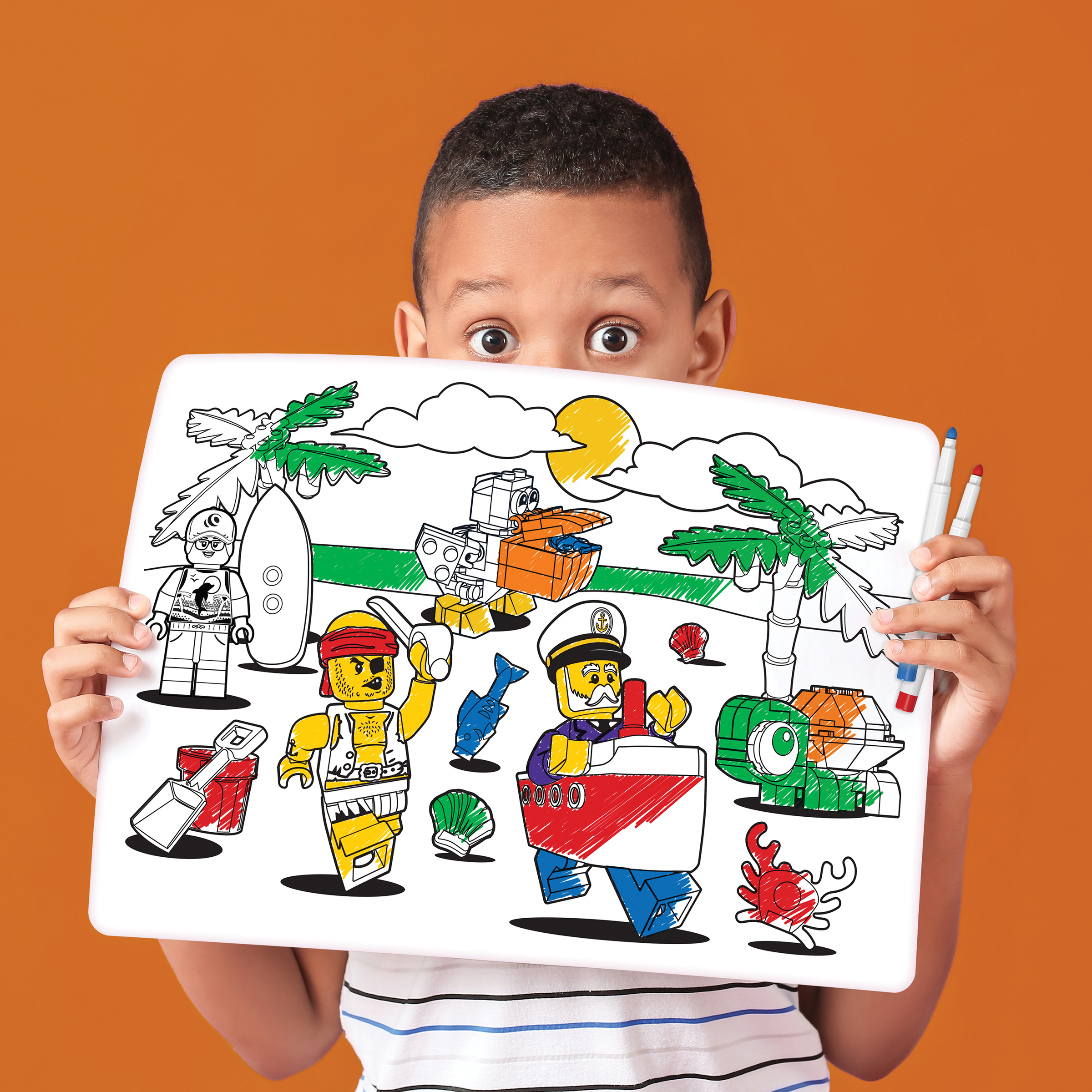 LEGO Minifigures Color Me Silicone Mat and Markers Pirate