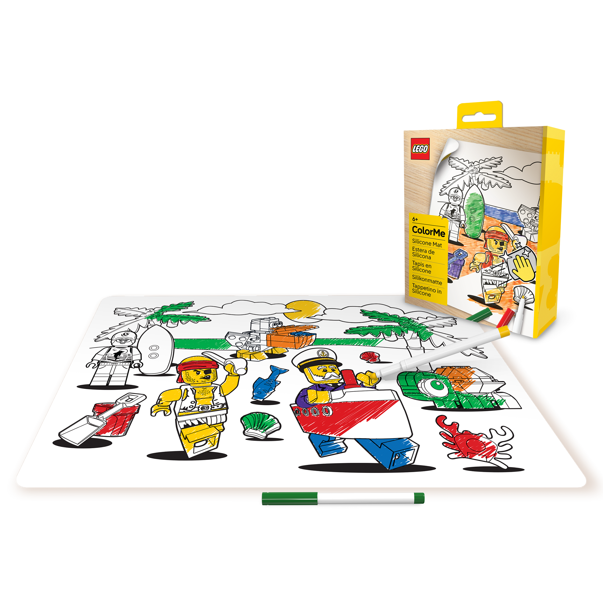 LEGO Minifigures Color Me Silicone Mat and Markers Pirate