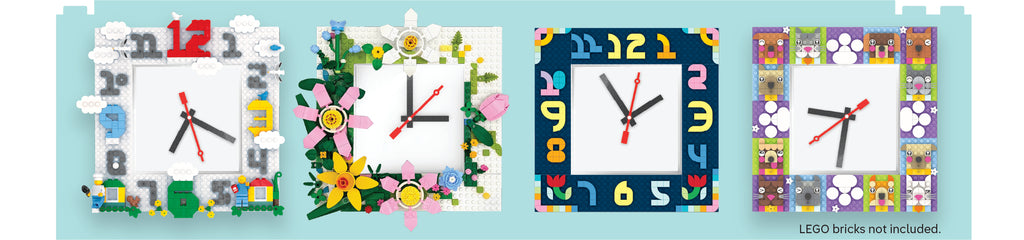 LEGO Time by IQHK MOC Wall Clock 6x24 White
