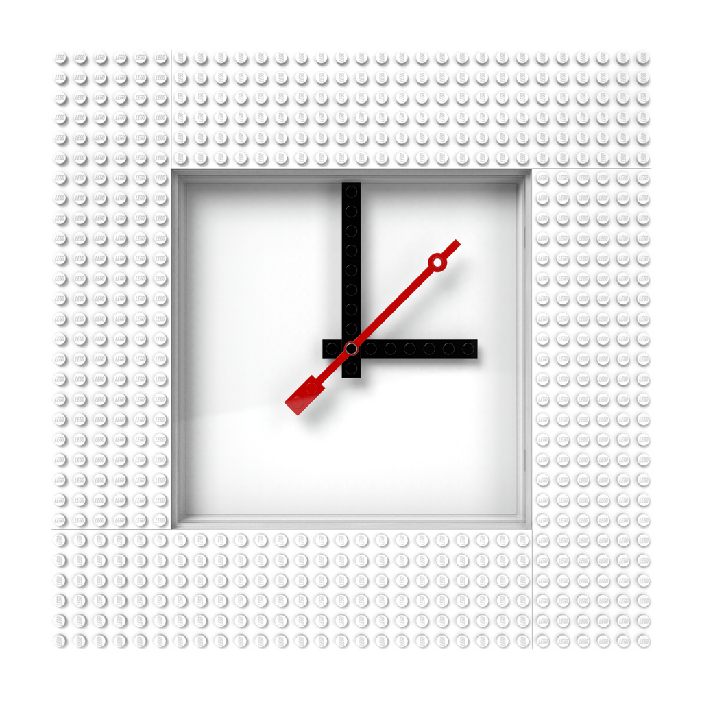 LEGO Time by IQHK MOC Wall Clock 6x24 White