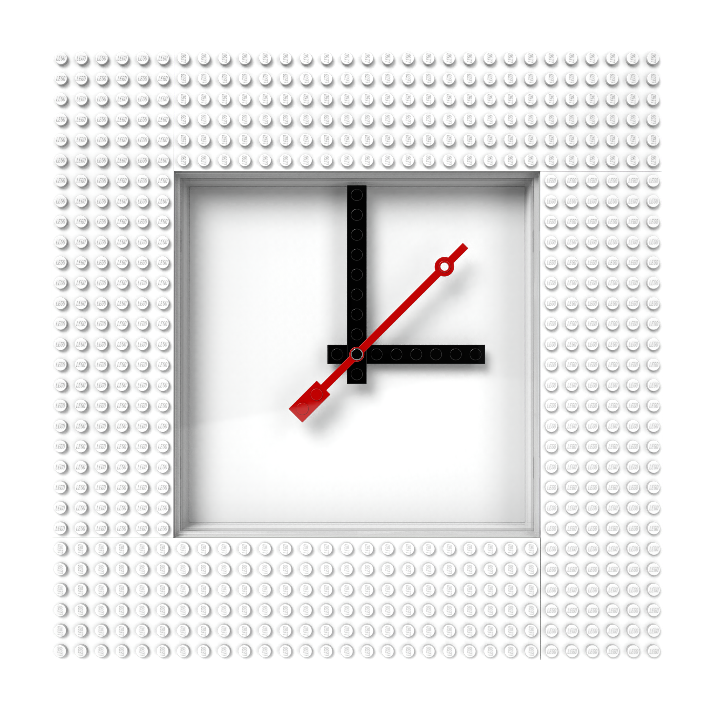 LEGO Time by IQHK MOC Wall Clock 6x24 White