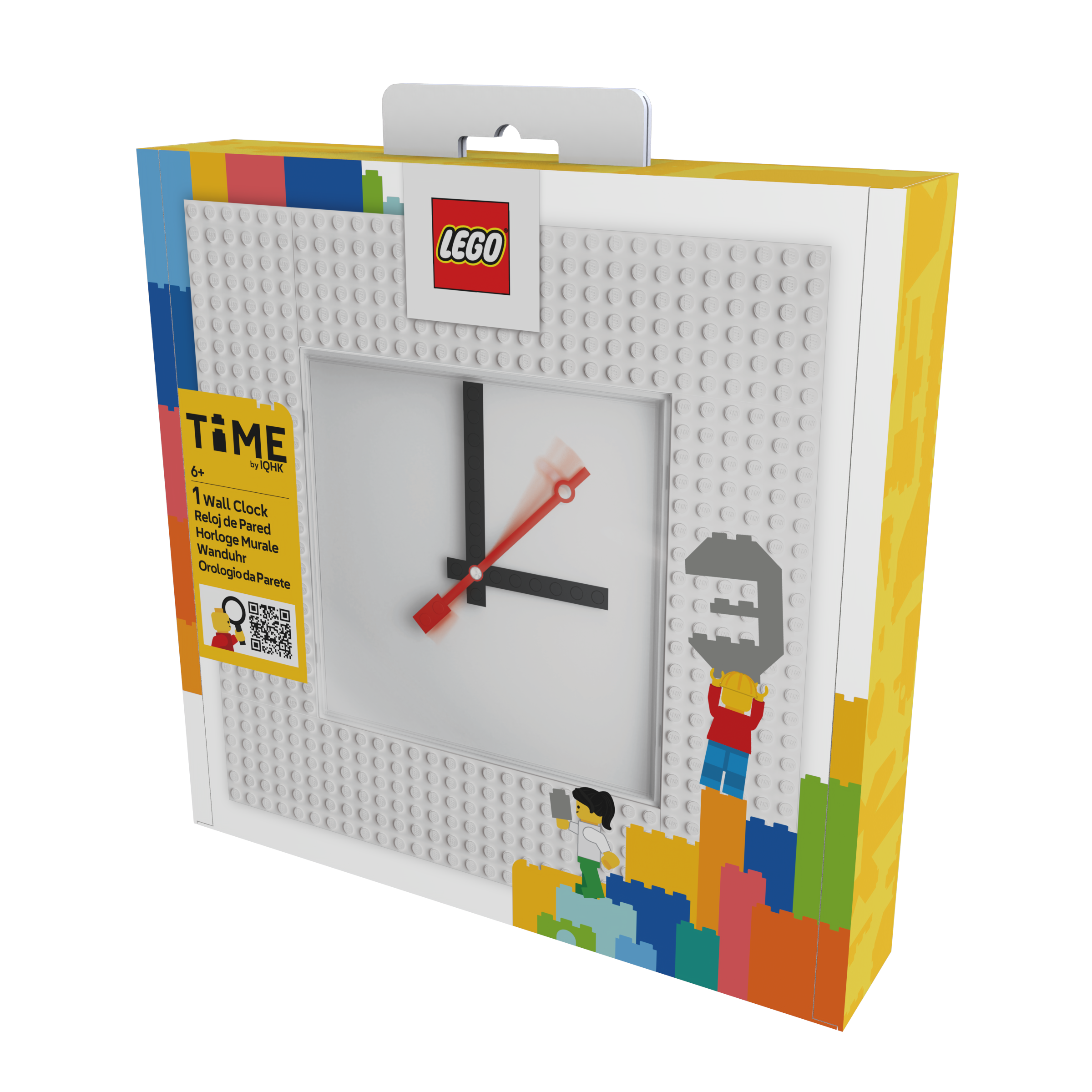 LEGO Time by IQHK MOC Wall Clock 6x24 White