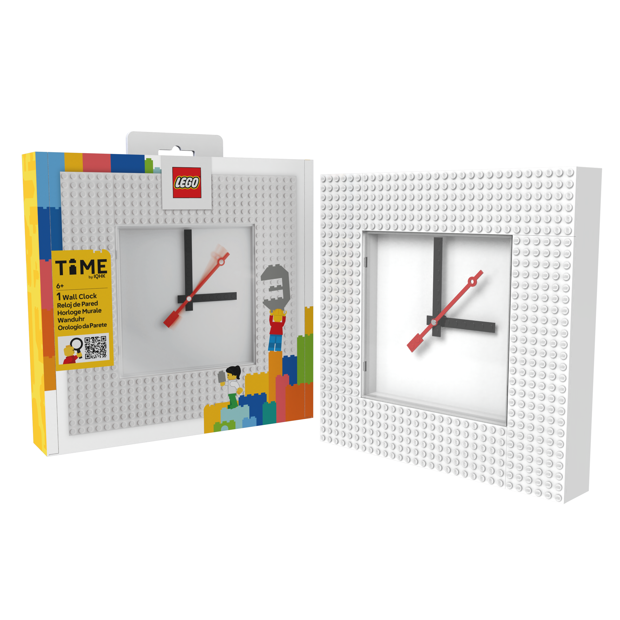 LEGO Time by IQHK MOC Wall Clock 6x24 White