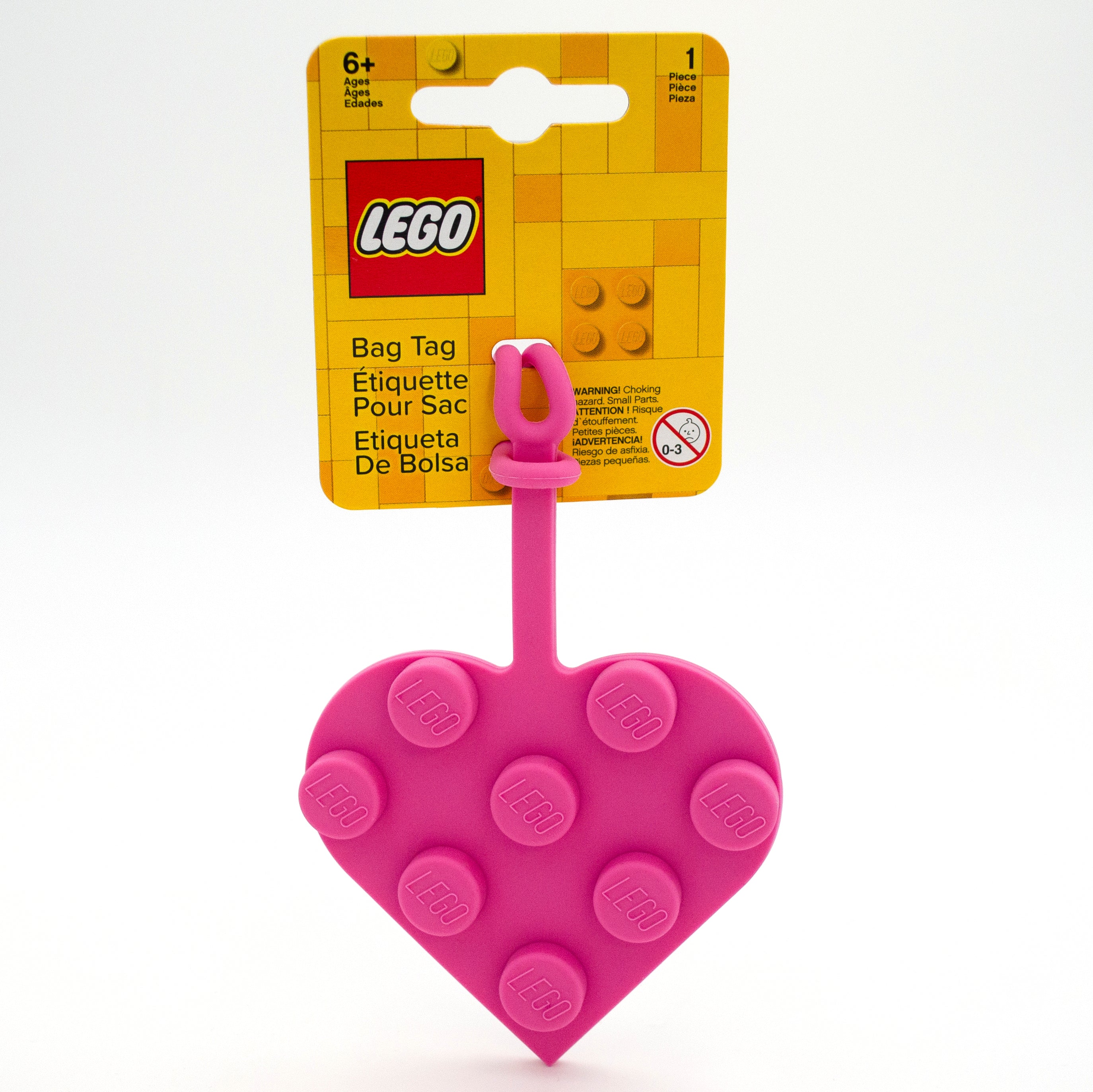 LEGO 2x2 Heart Pink Bag Tag