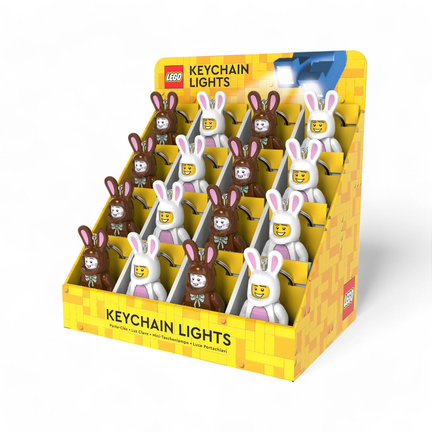 LEGO® Minifigures™ Keychain Light CDU – 16 Piece Easter Assortment