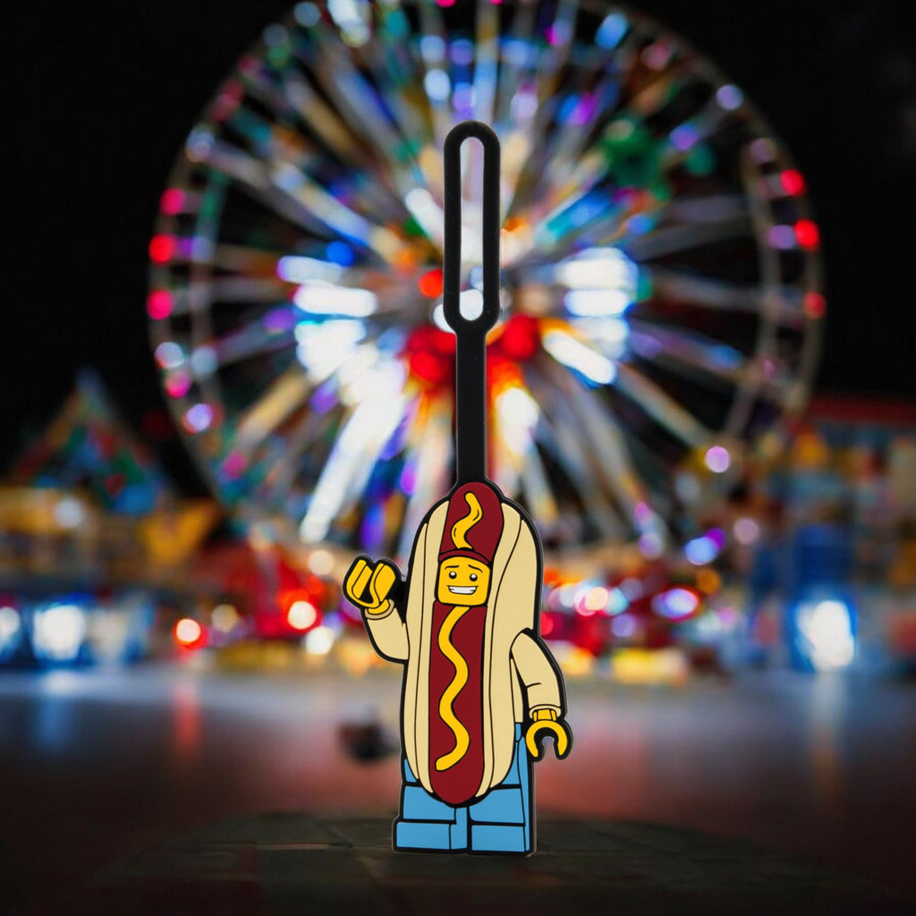 LEGO ICONIC HOT DOG MAN SILICONE BAG TAG - SMALL