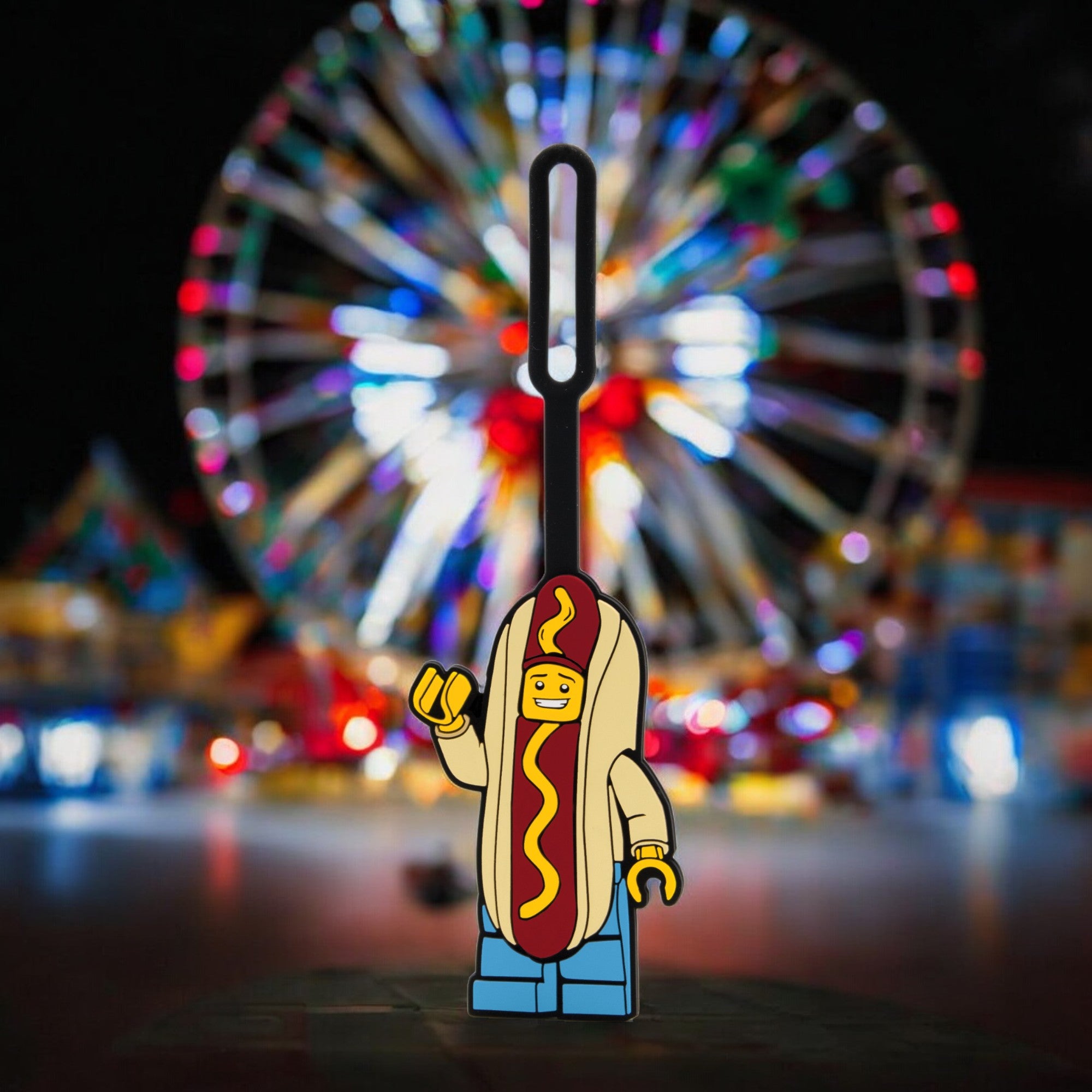 LEGO ICONIC HOT DOG MAN SILICONE BAG TAG - SMALL