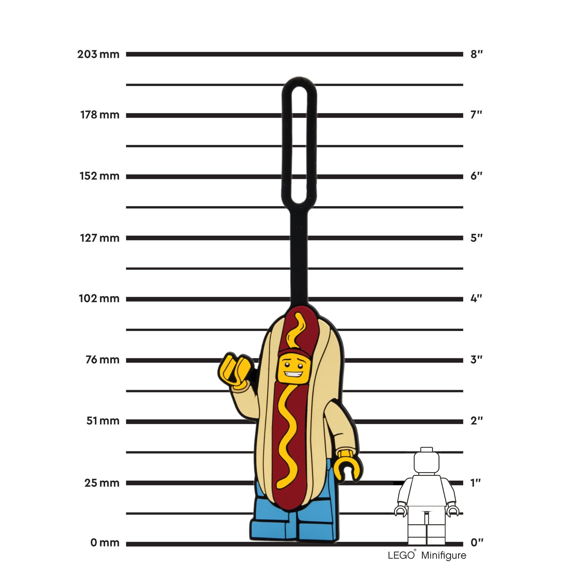 LEGO ICONIC HOT DOG MAN SILICONE BAG TAG - SMALL