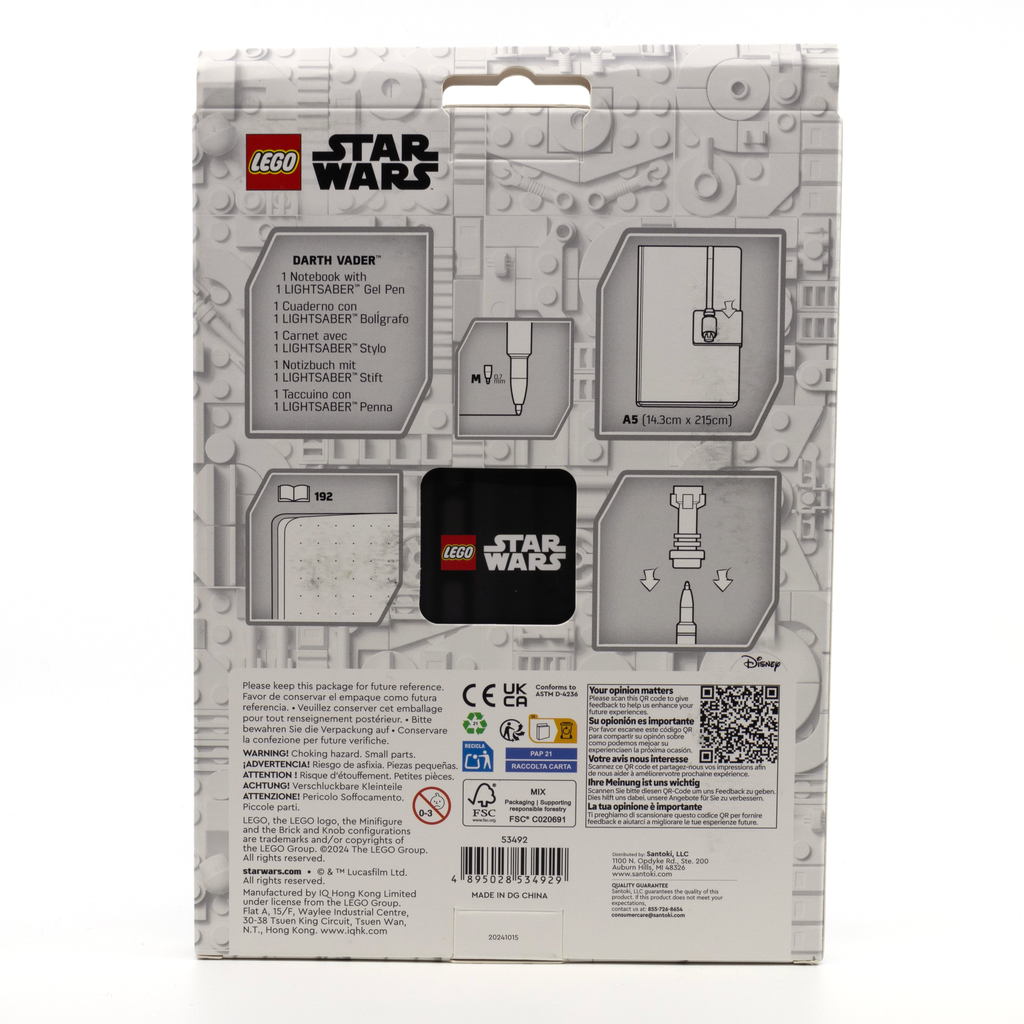 LEGO Star Wars Notebook & Gel Pen Darth Vader