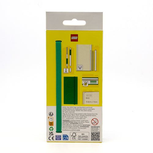 LEGO 1x2 ICONIC LOCKING NOTEBOOK WITH GEL PEN - GREEN