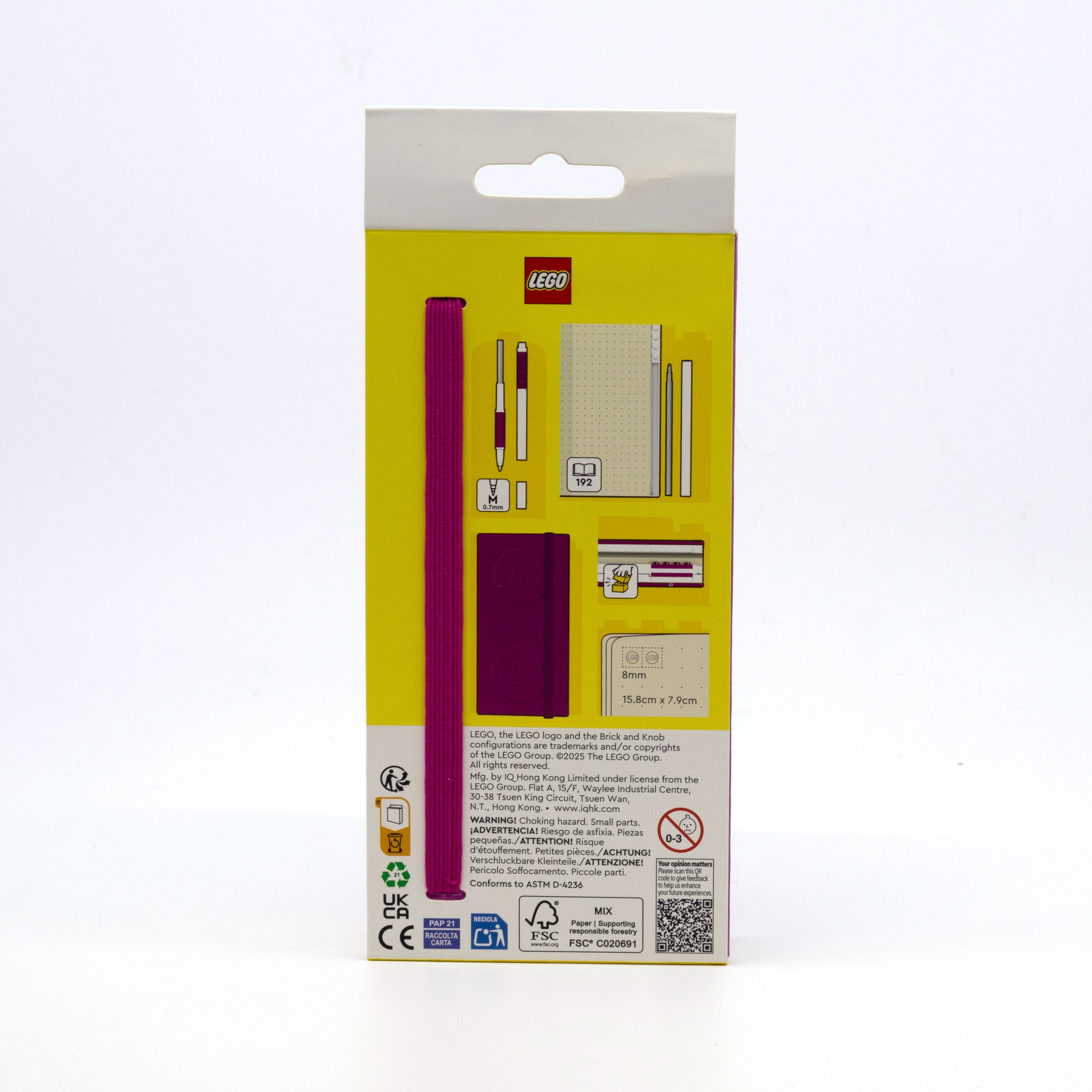LEGO 1x2 ICONIC LOCKING NOTEBOOK WITH GEL PEN - VIOLET