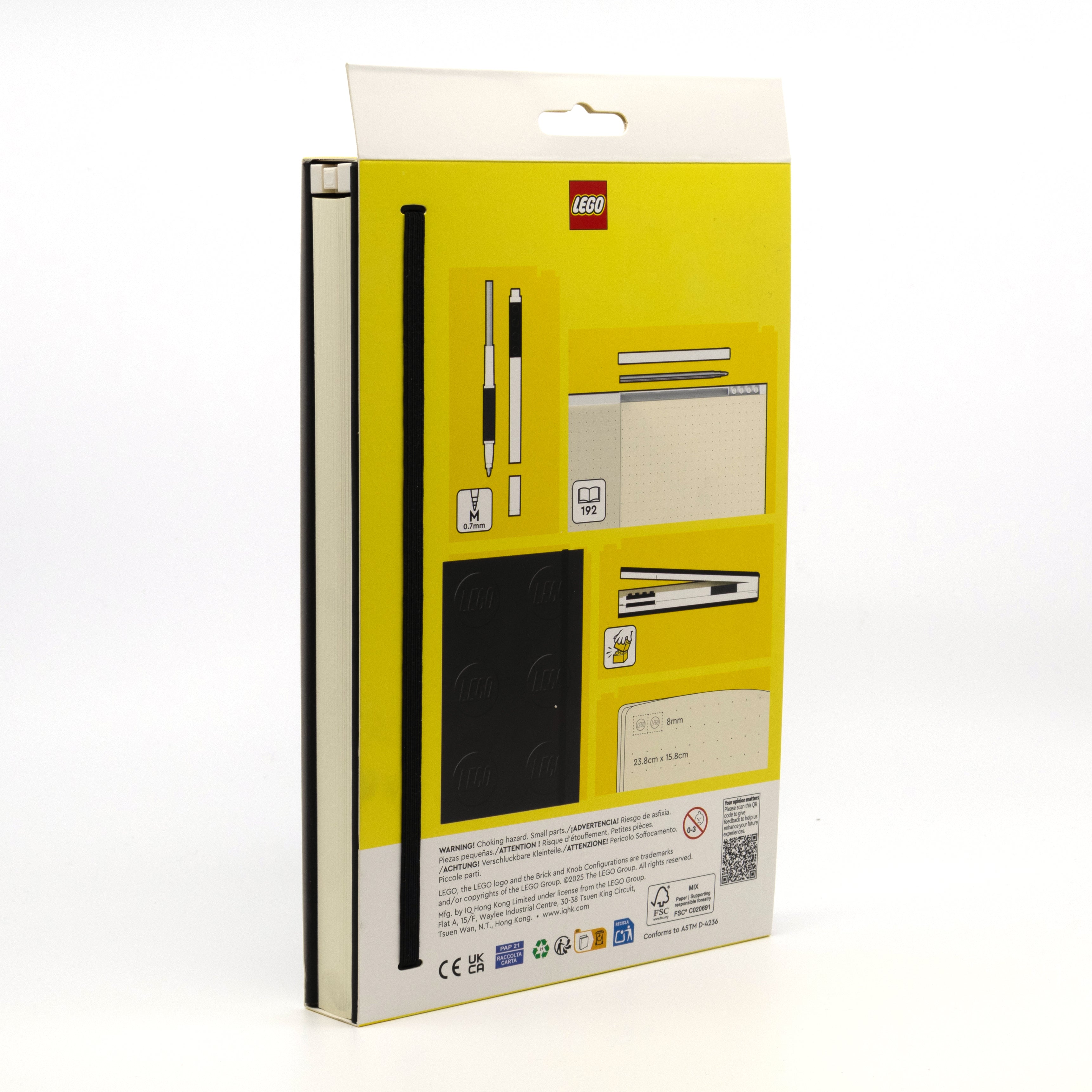 LEGO 2x3 ICONIC LOCKING NOTEBOOK WITH GEL PEN - BLACK
