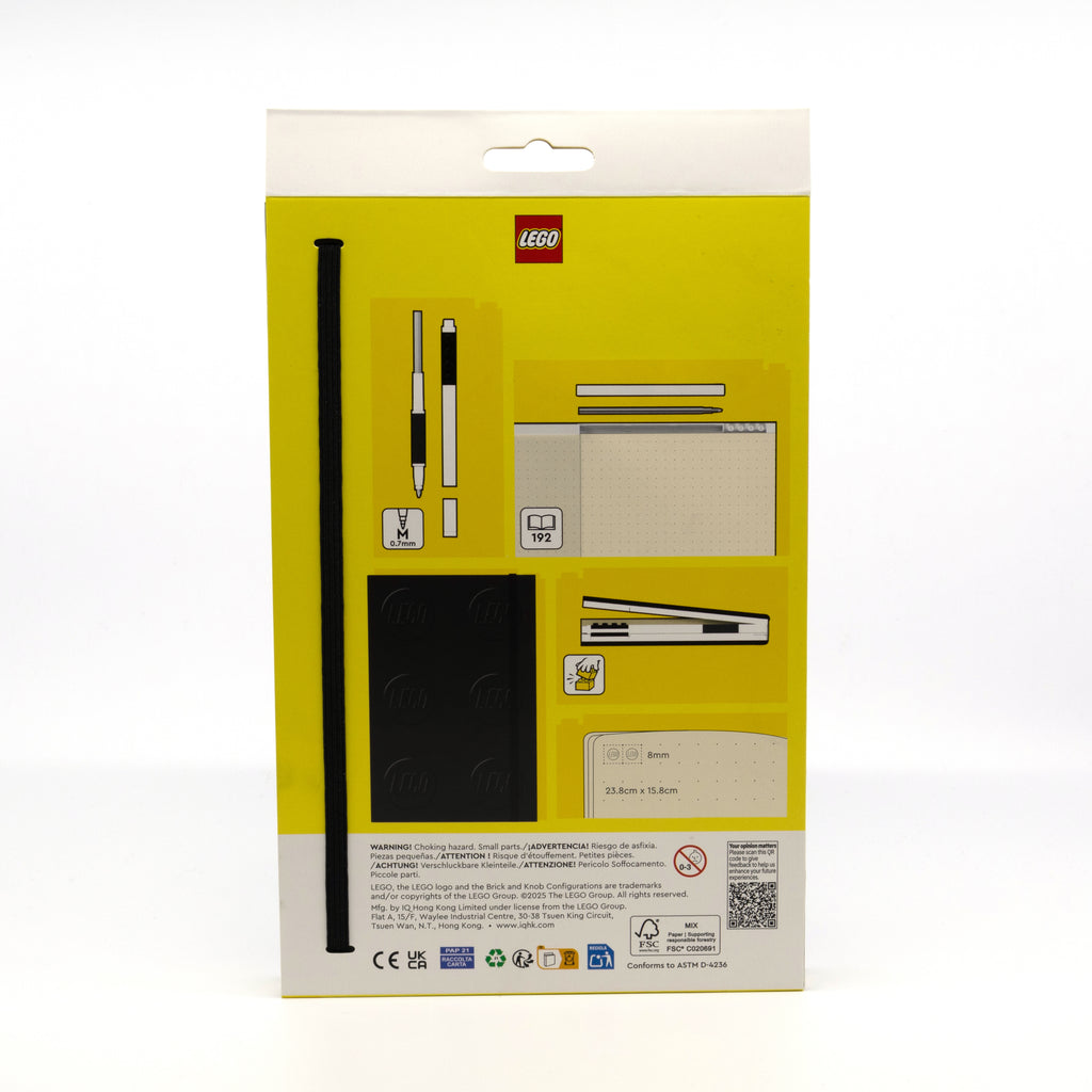 LEGO 2x3 ICONIC LOCKING NOTEBOOK WITH GEL PEN - BLACK