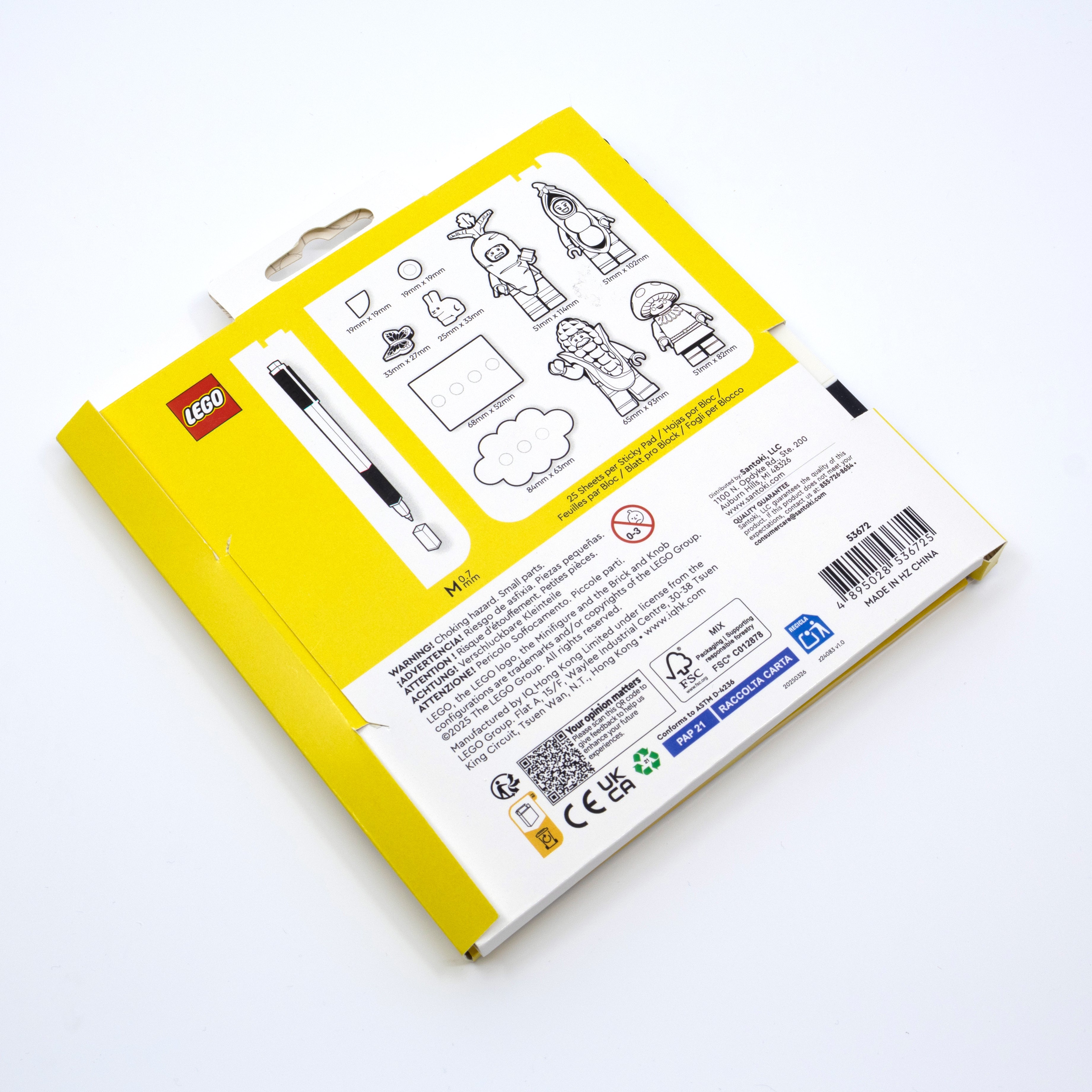 LEGO Minifigures Coloring Sticky Notes with Gel Pen Farmers Market